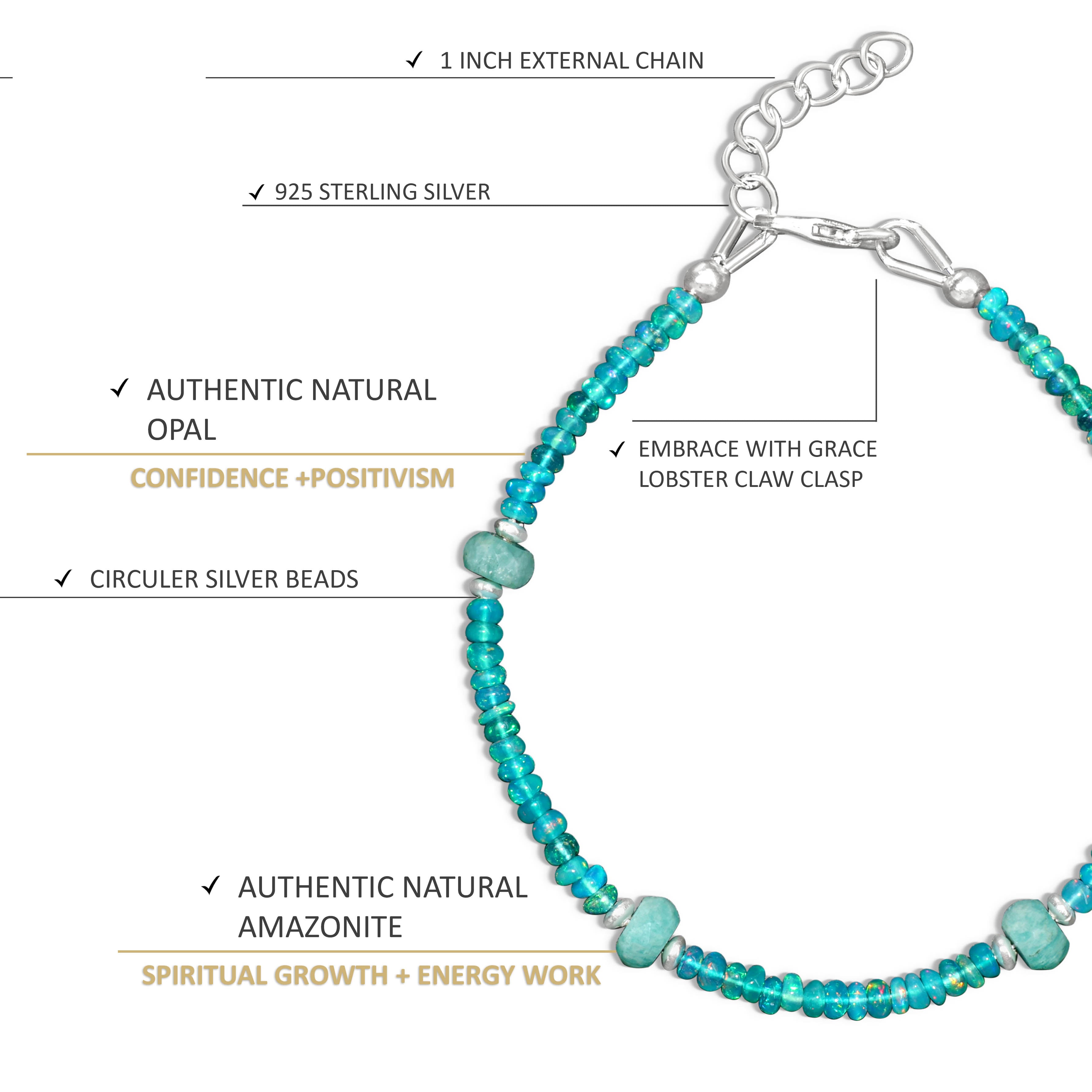 lobster claw clasp paraiba opal bracelet