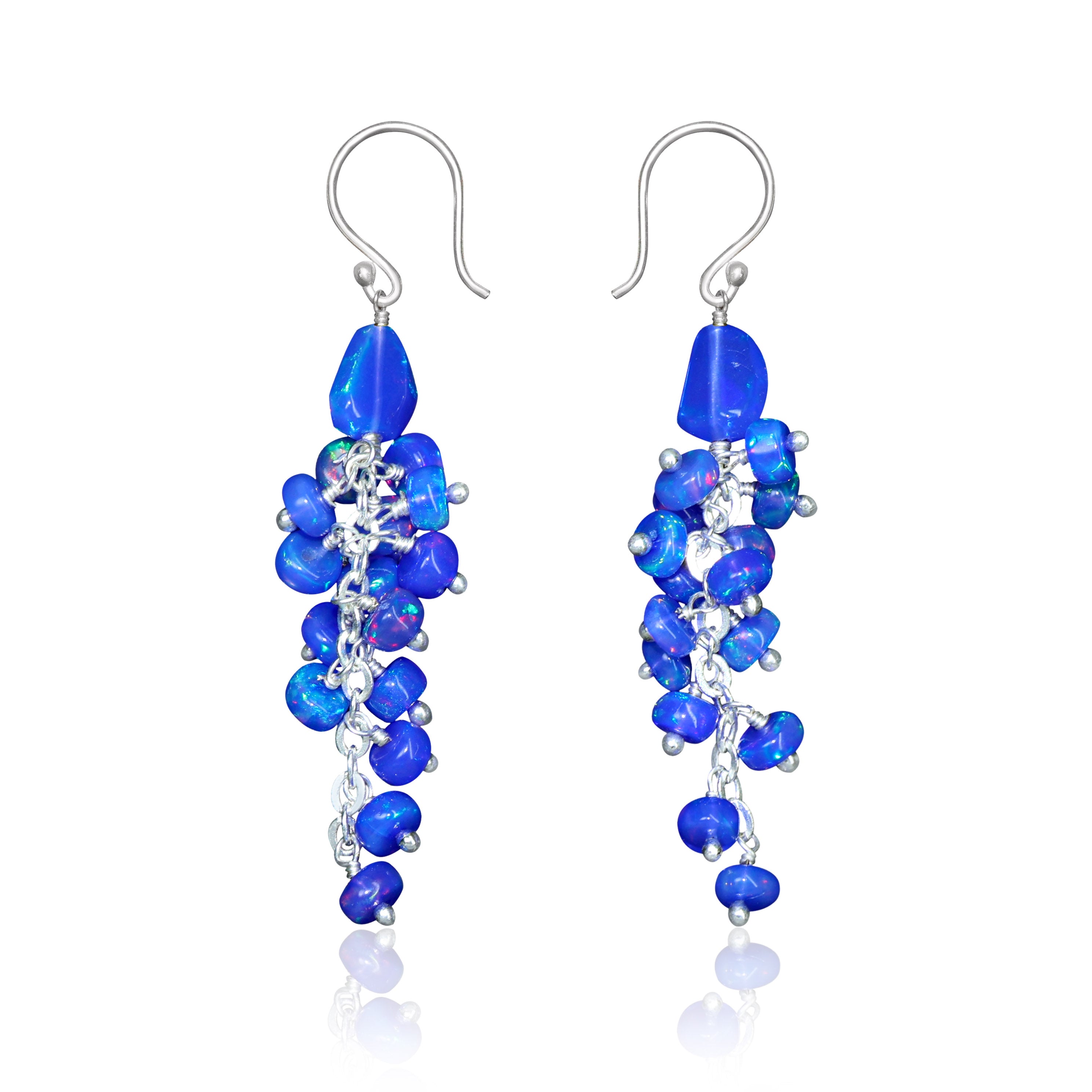 Blue Opal Handmade Tear Drop and dangle Earring