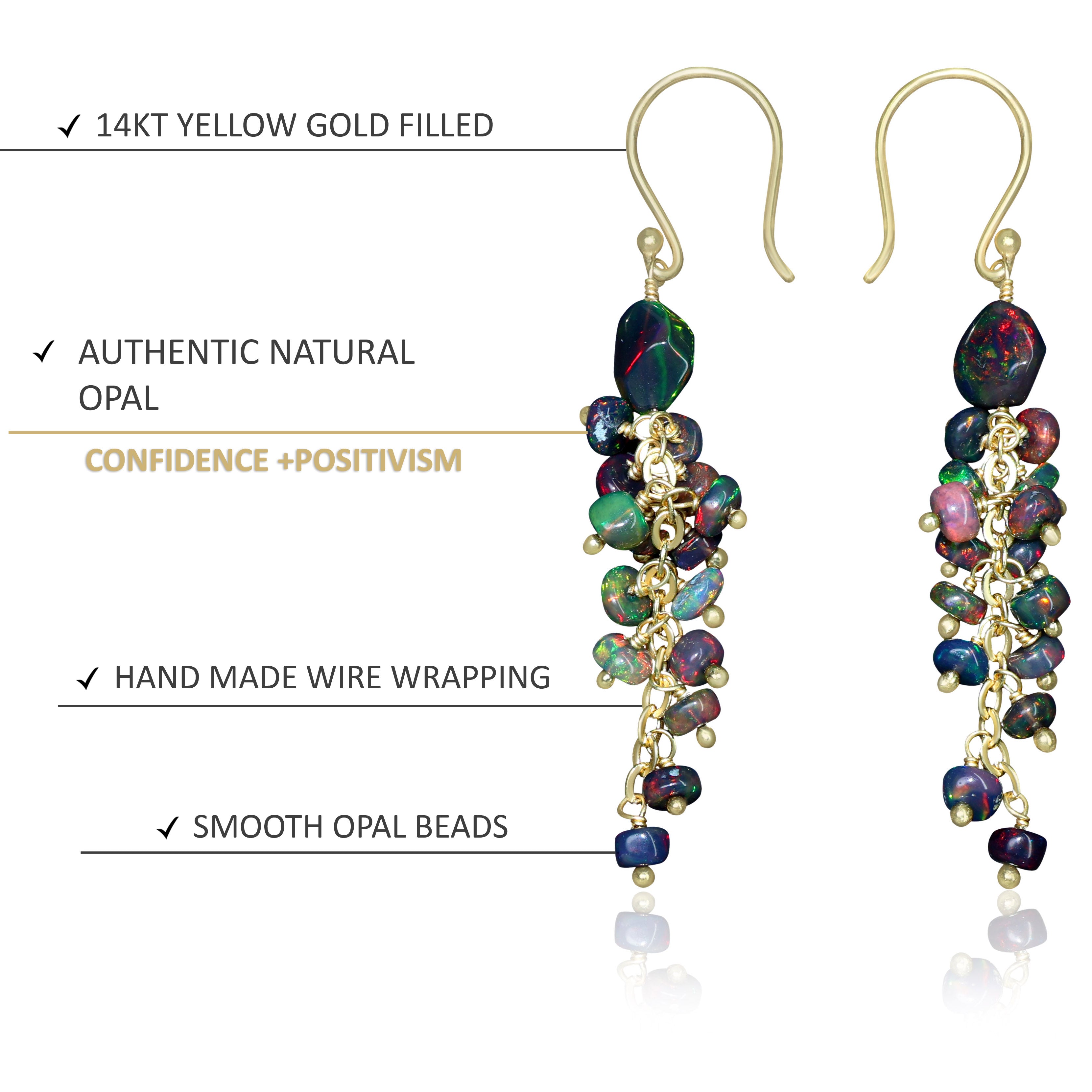 hand made black opal earrings