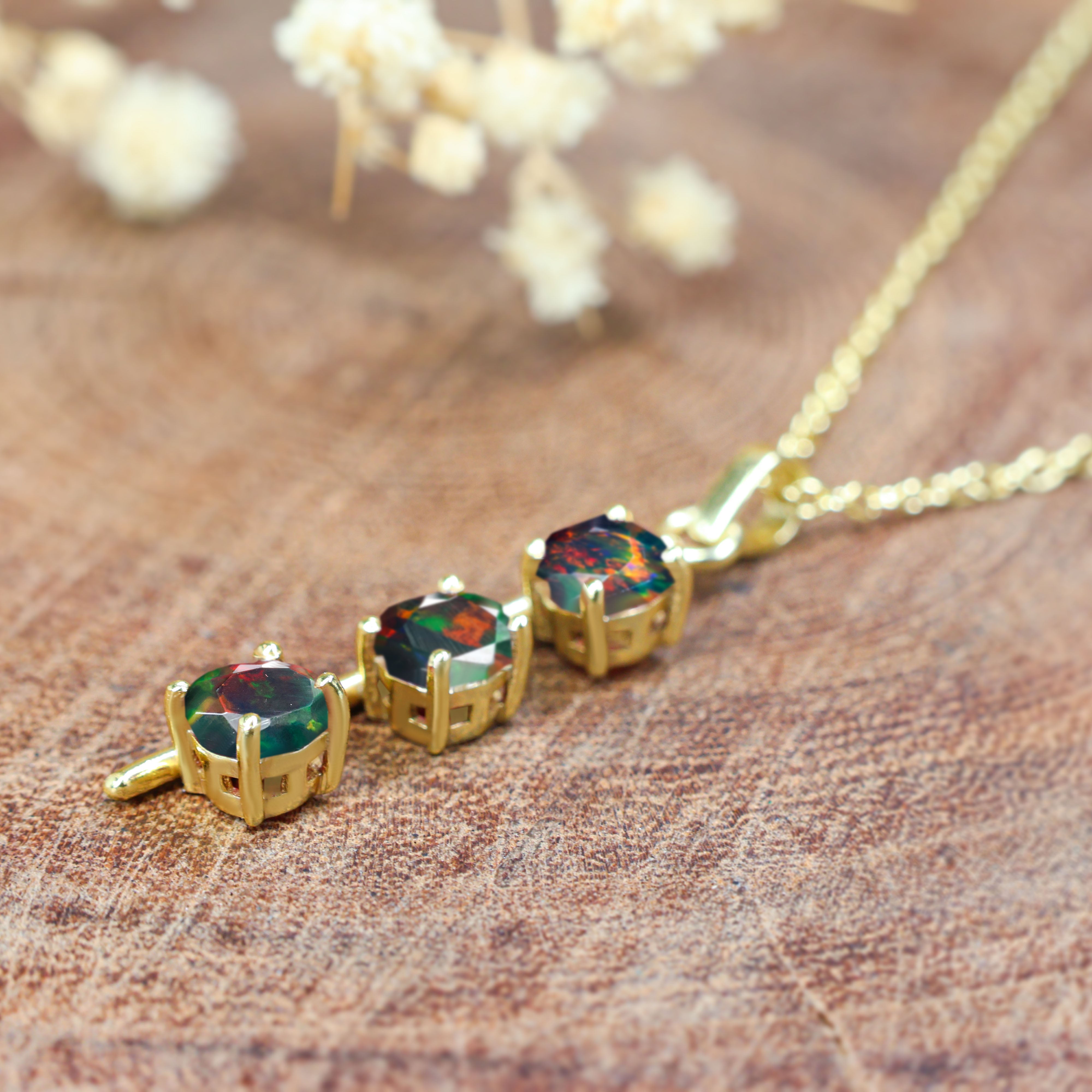 BLACK OPAL NECKLACE