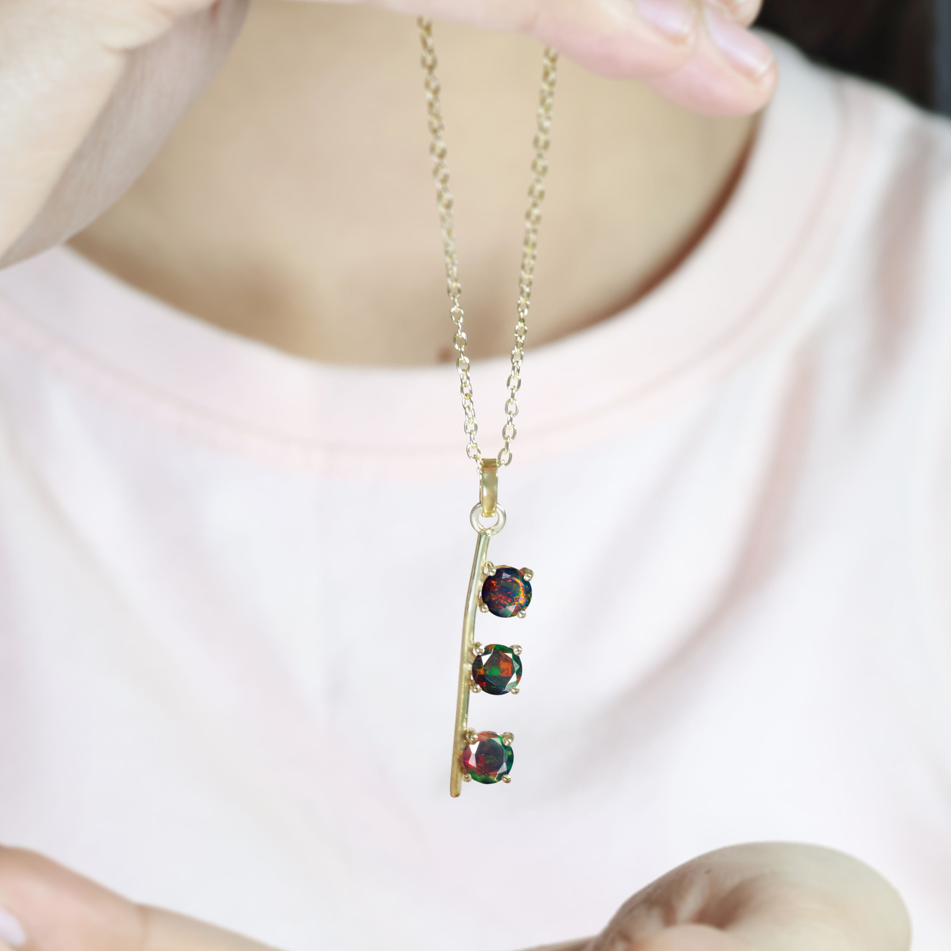 BLACK OPAL NECKLACE