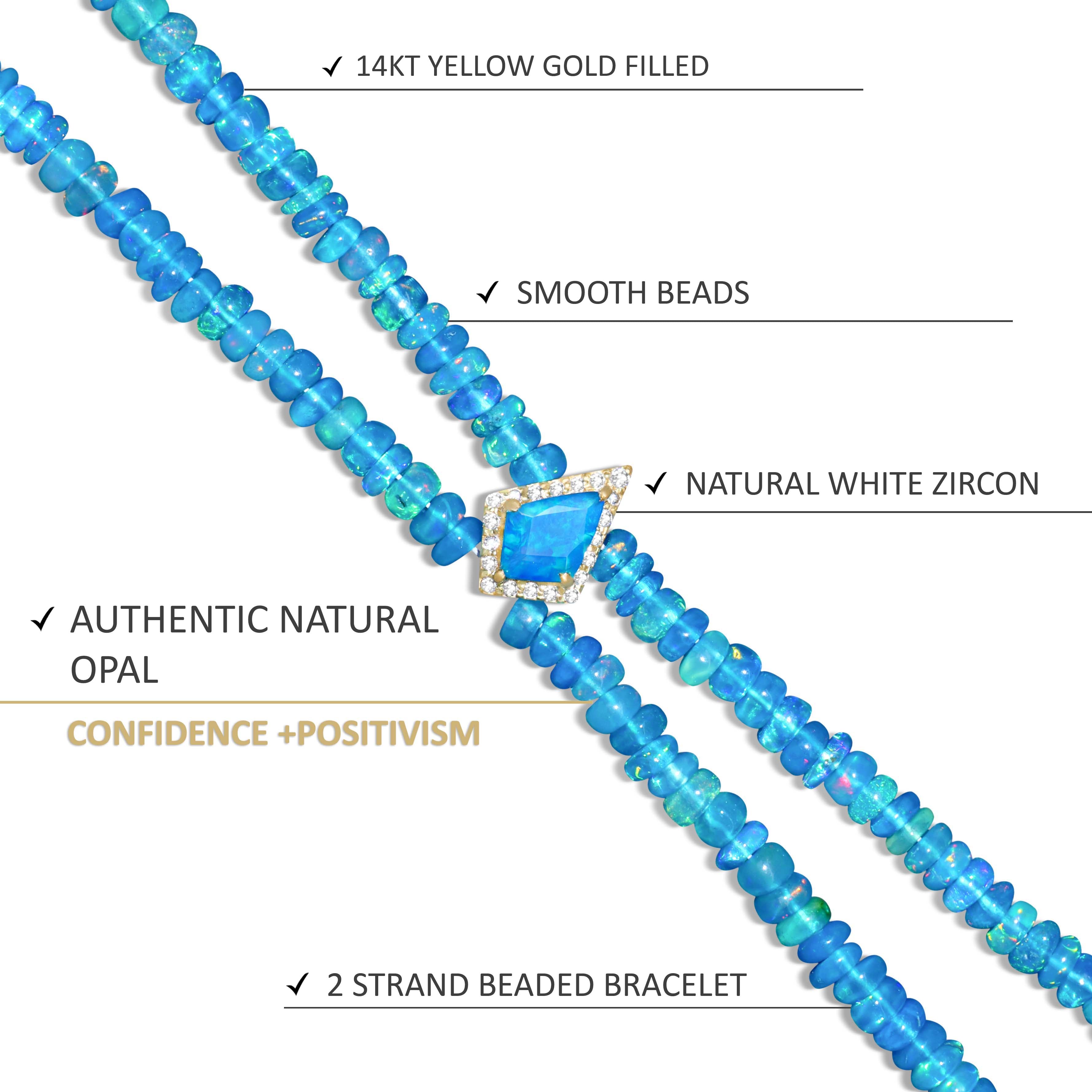 Natural Paraiba fire Ethiopian opal beads with a kite charm bracelet