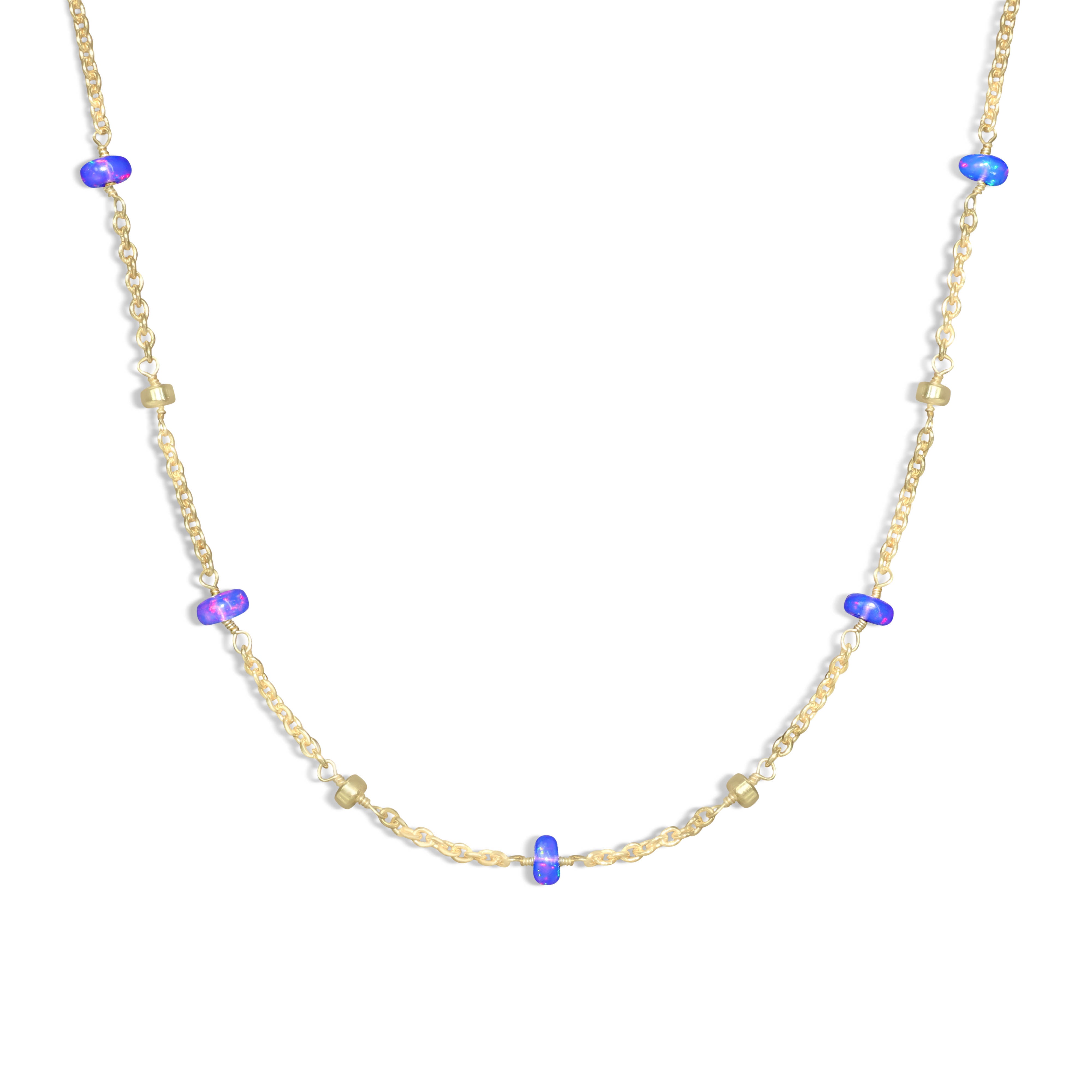 lavender opal cable chain pendant