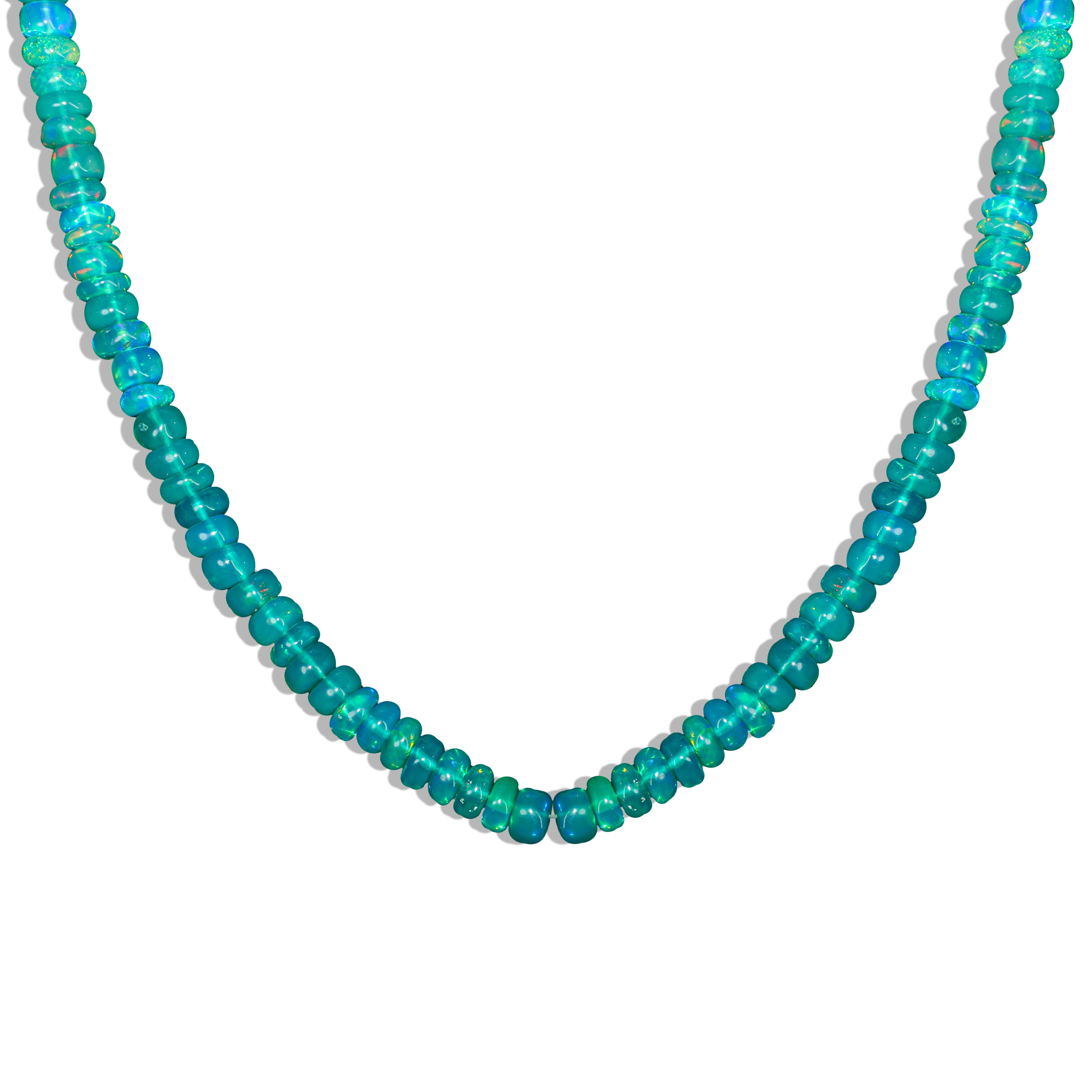 Natural Green Opal Shades Beaded Necklace for Women