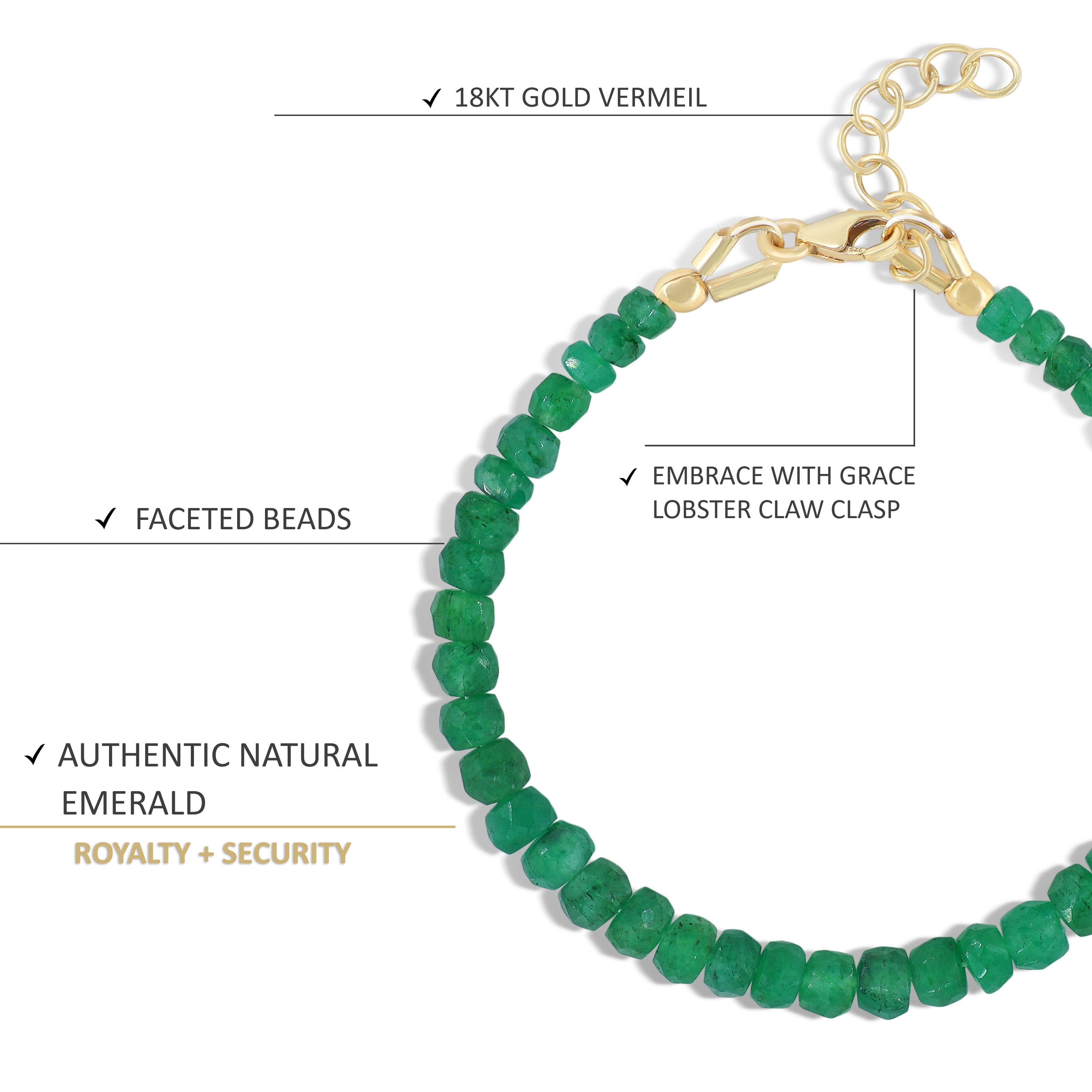 emeralds beaded bracelet