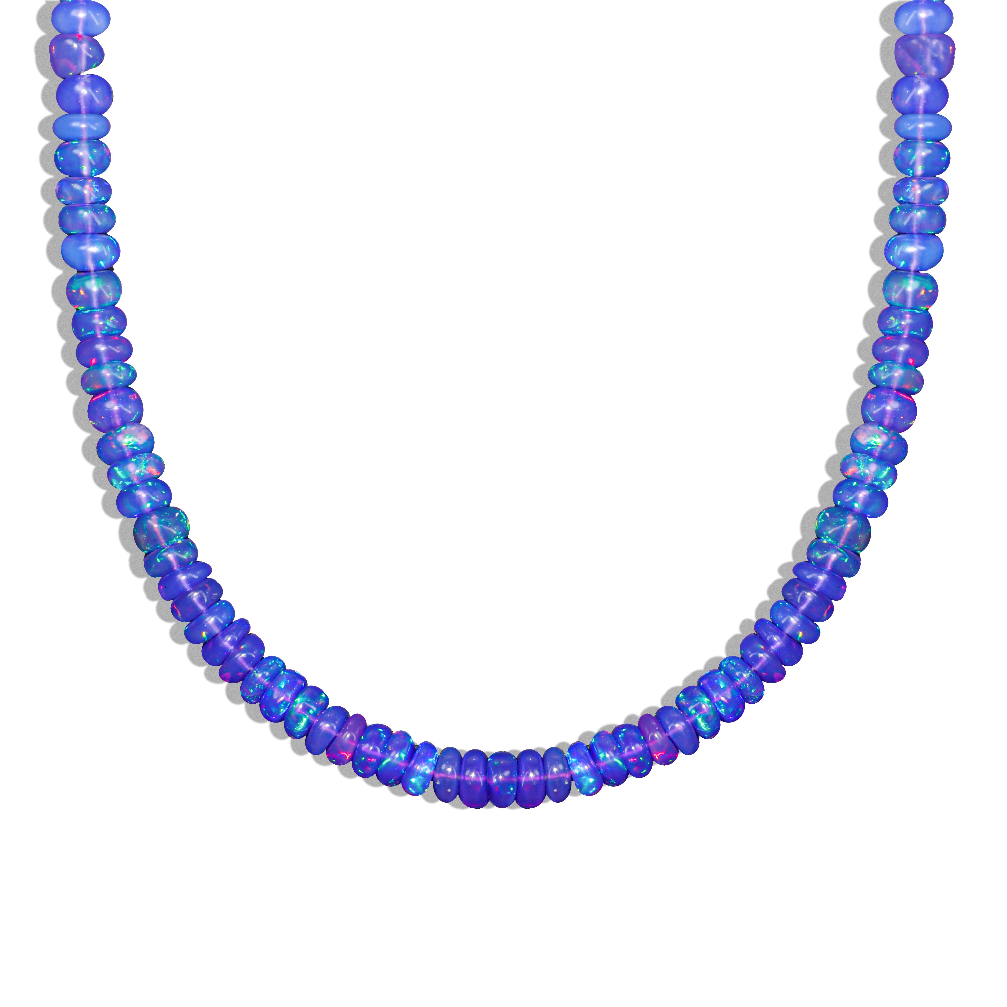 Natural Lavender Opal Shades Beaded Necklace for Women