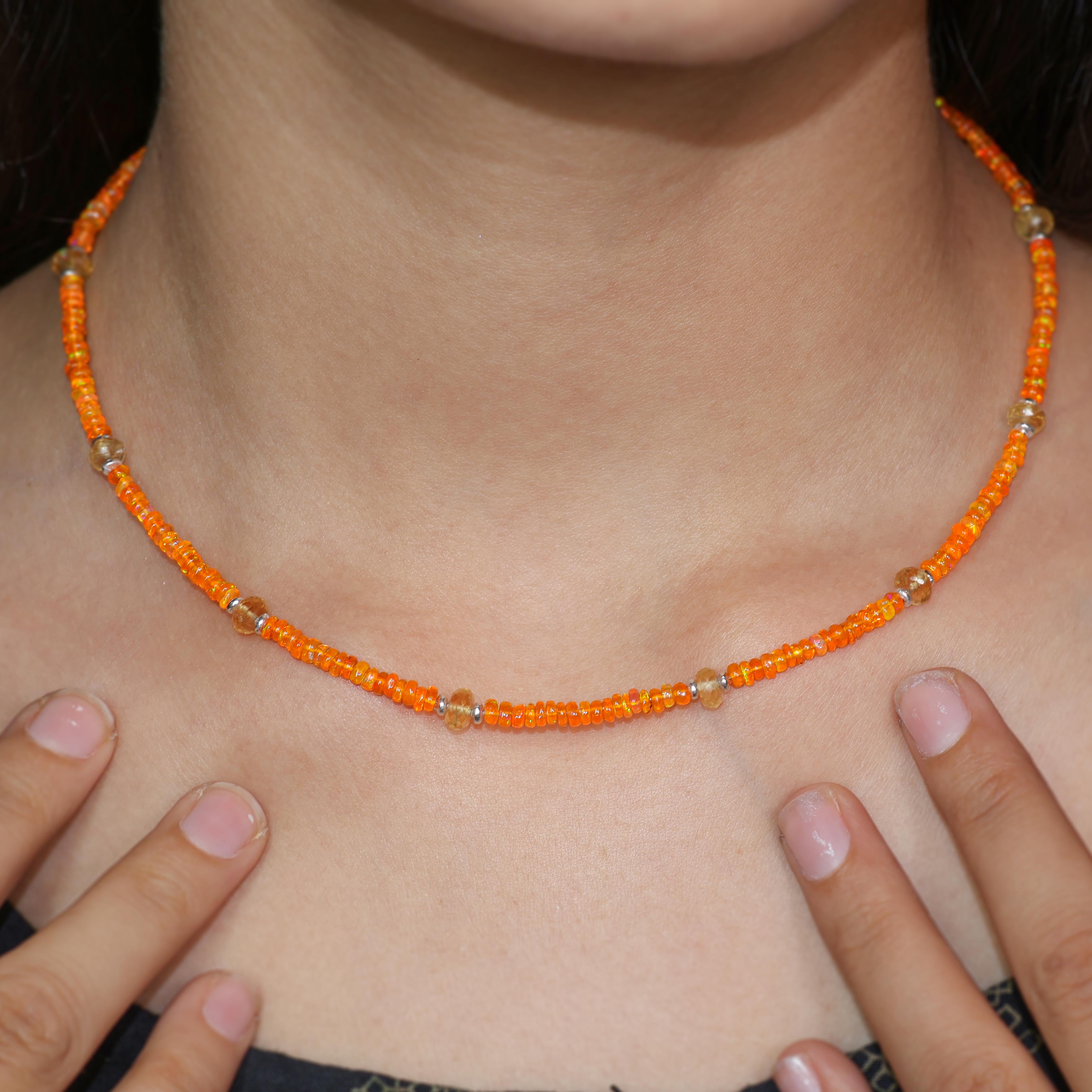 beads orange opal bracelet