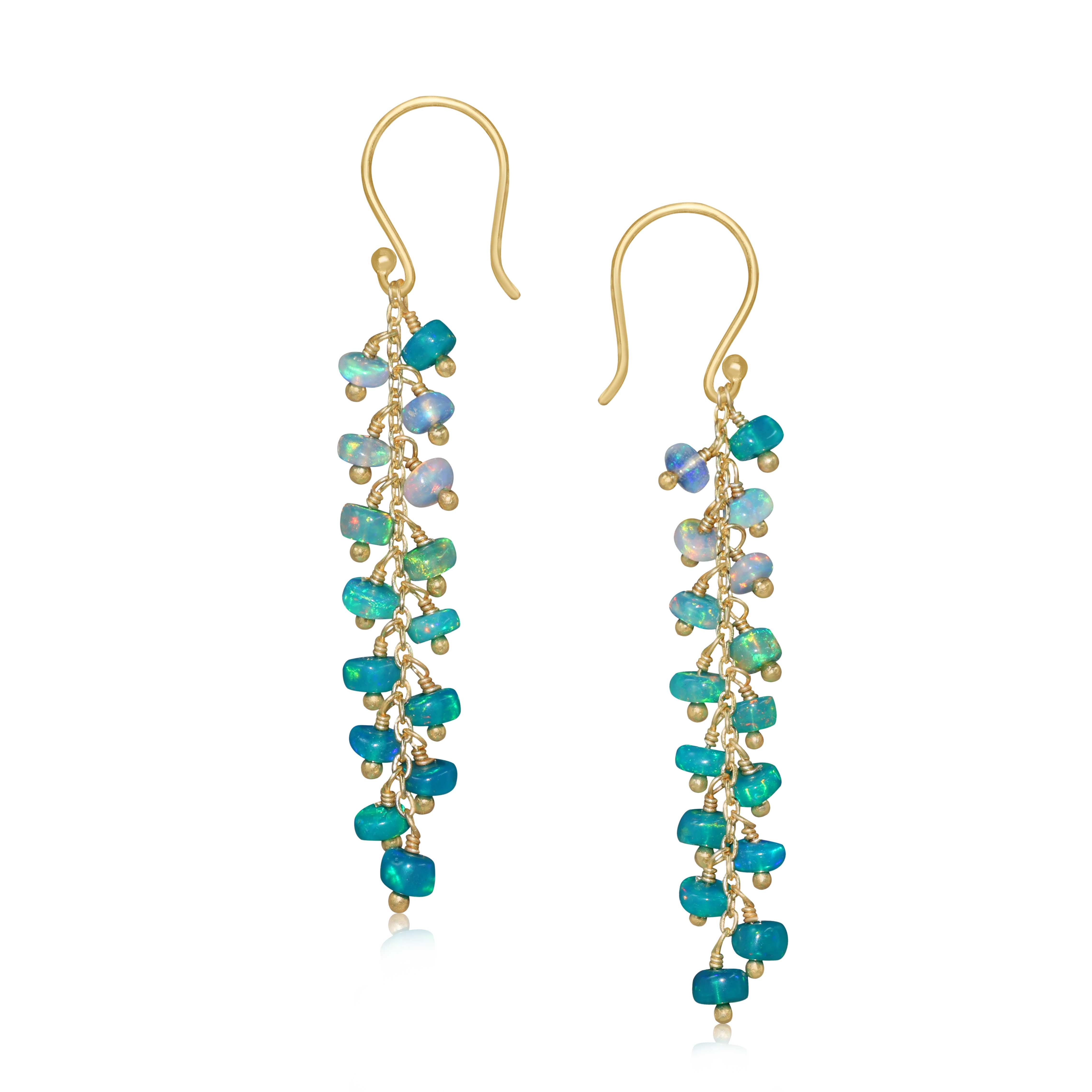 Green opal earrings