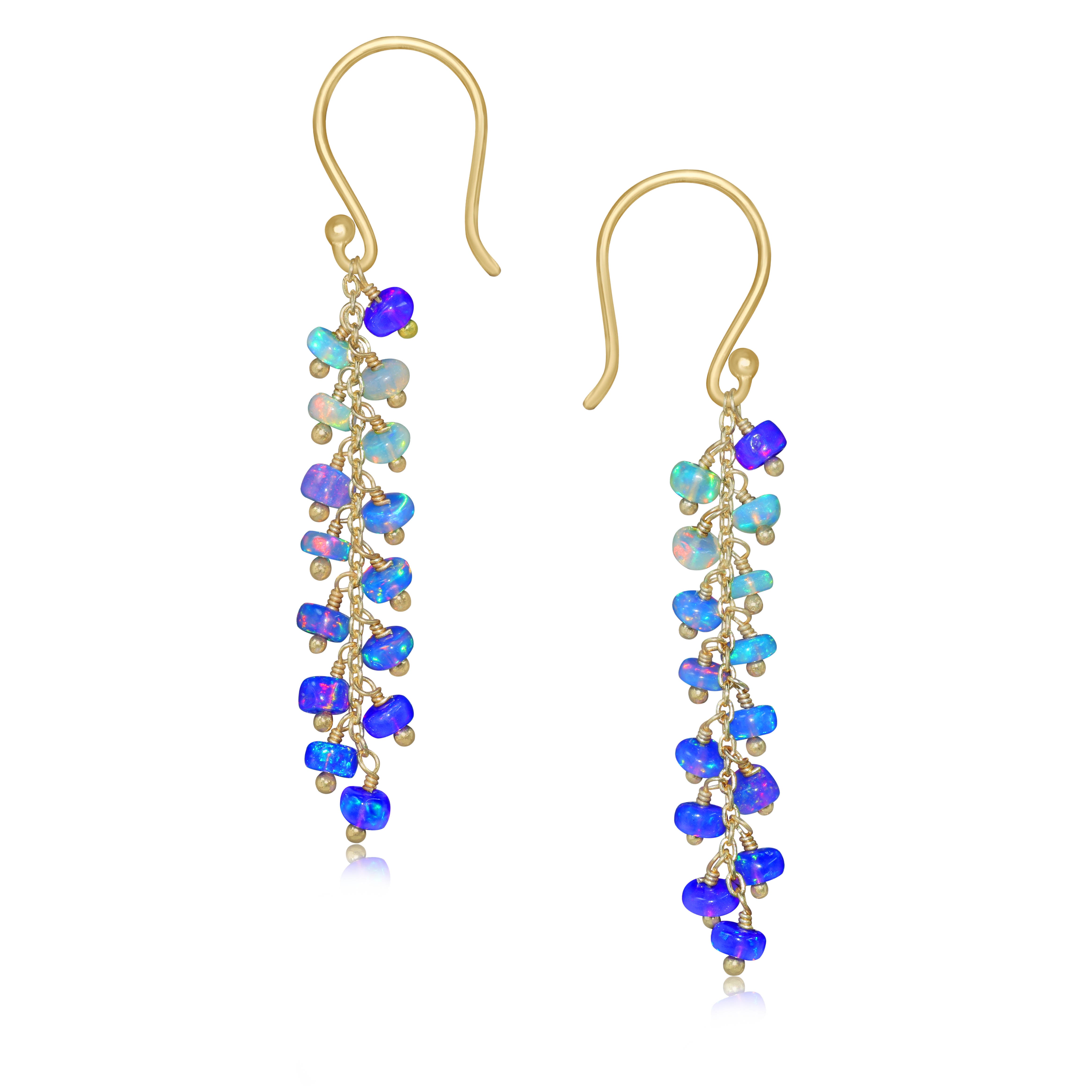 Blue opal earrings