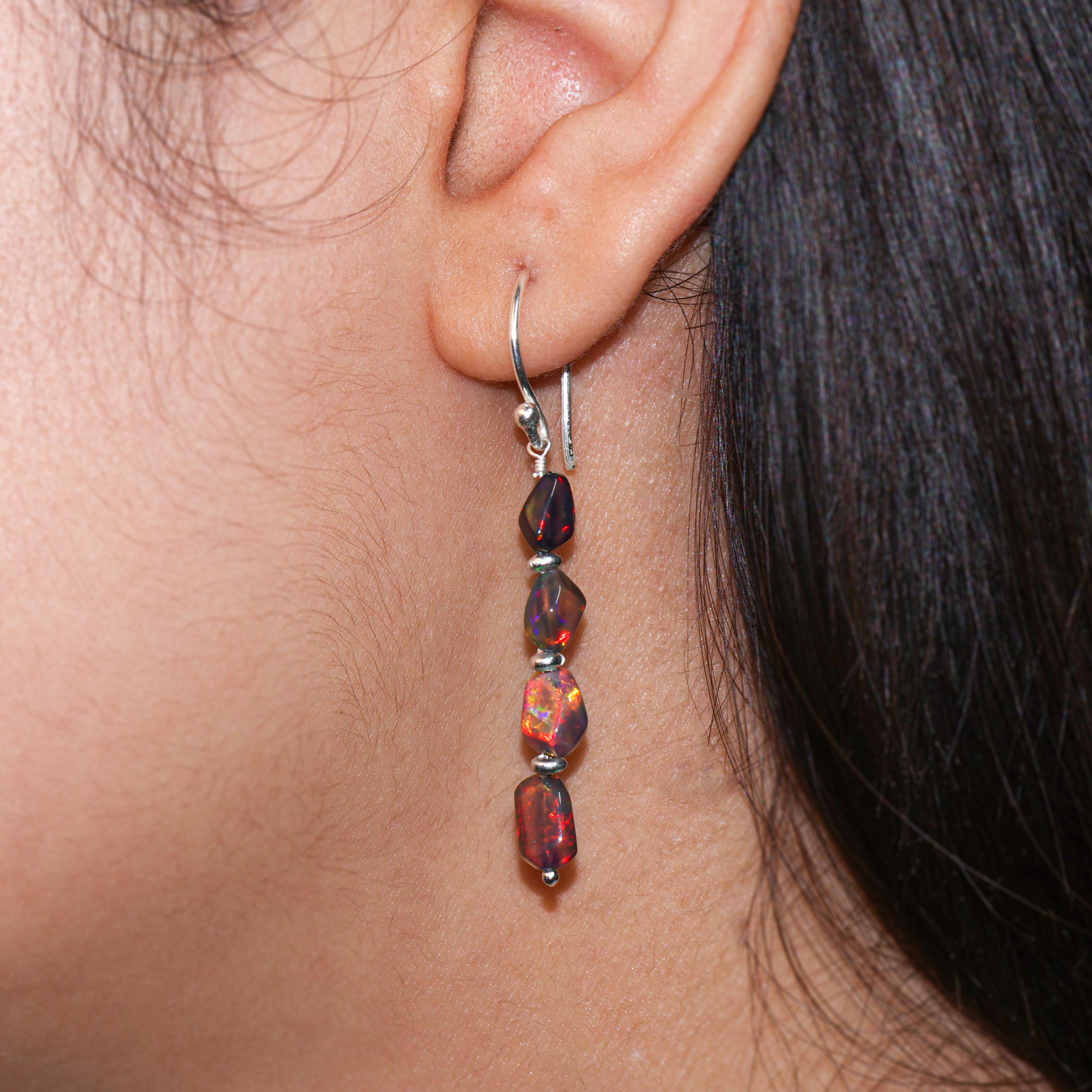 black opal dangle earrings