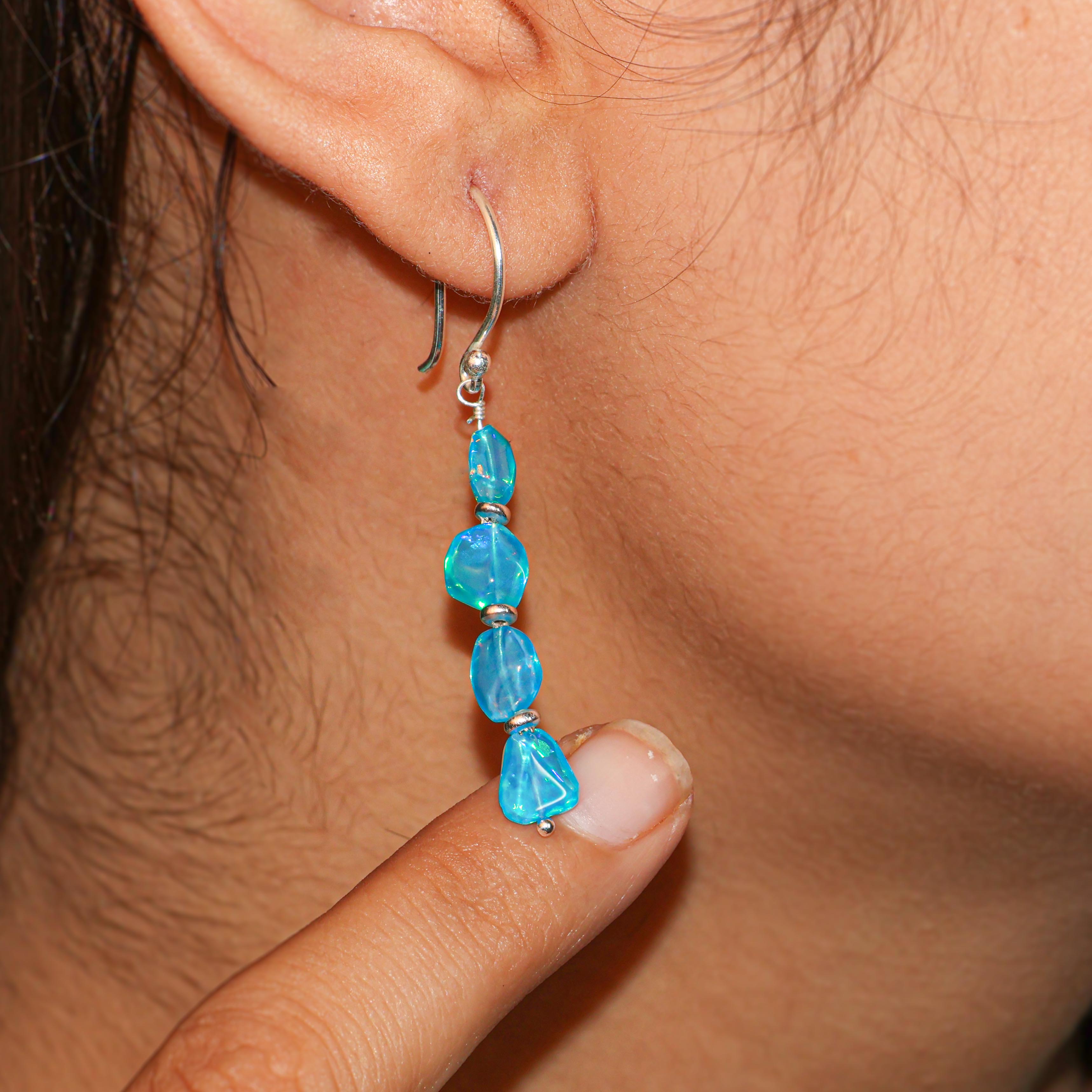 buy sterling silver paraiba opal earrings