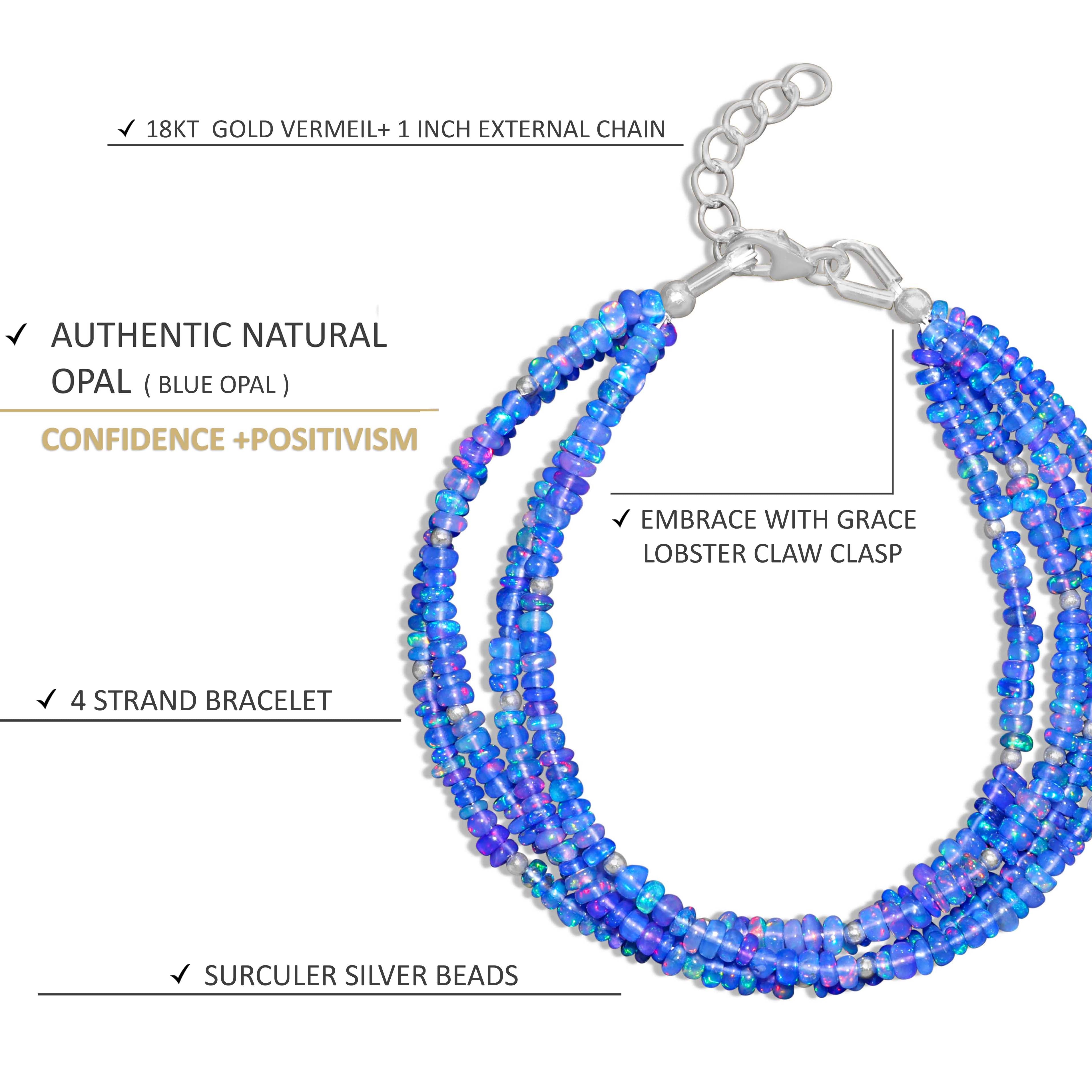 Handmade blue opal bracelet
