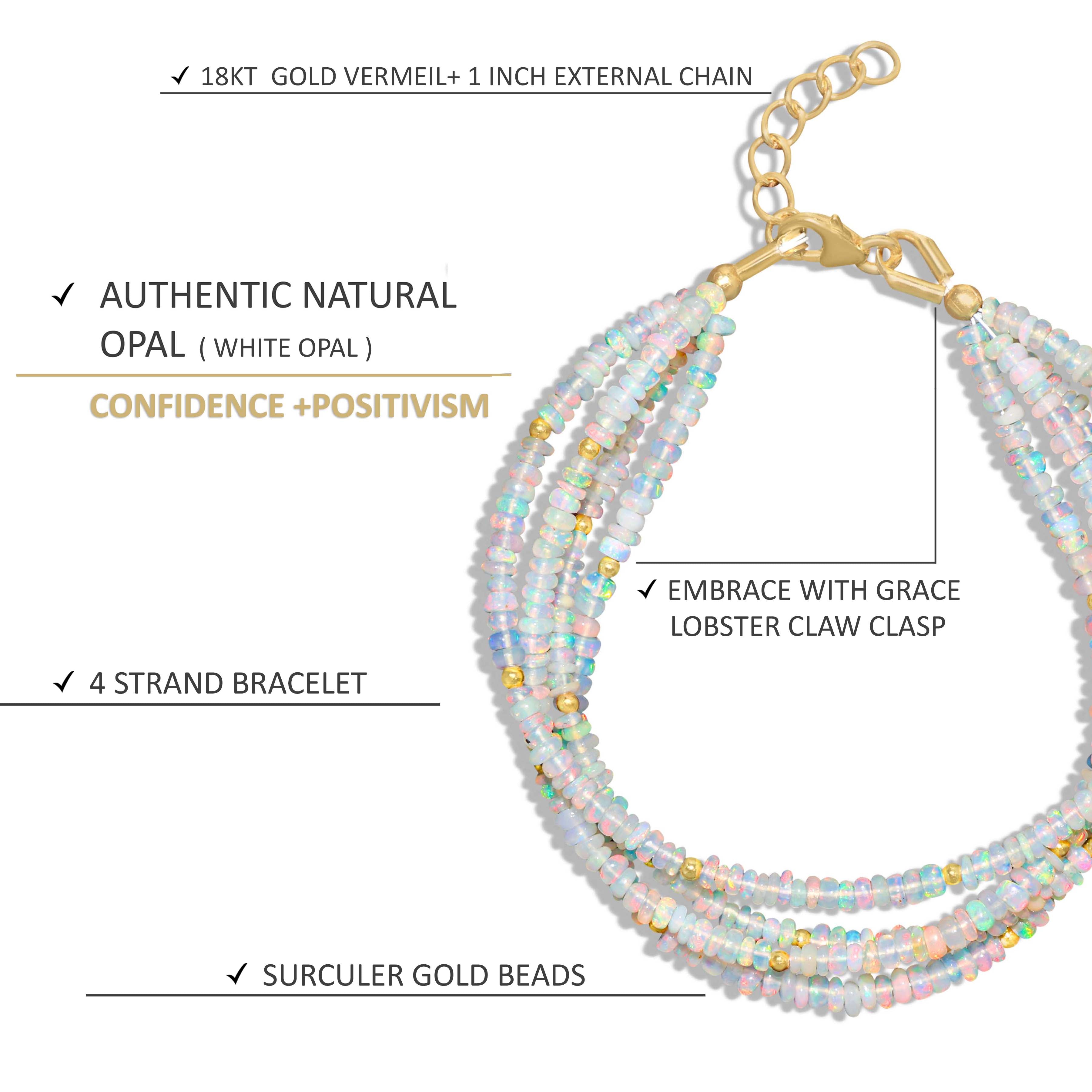 beaded white opal bracelet
