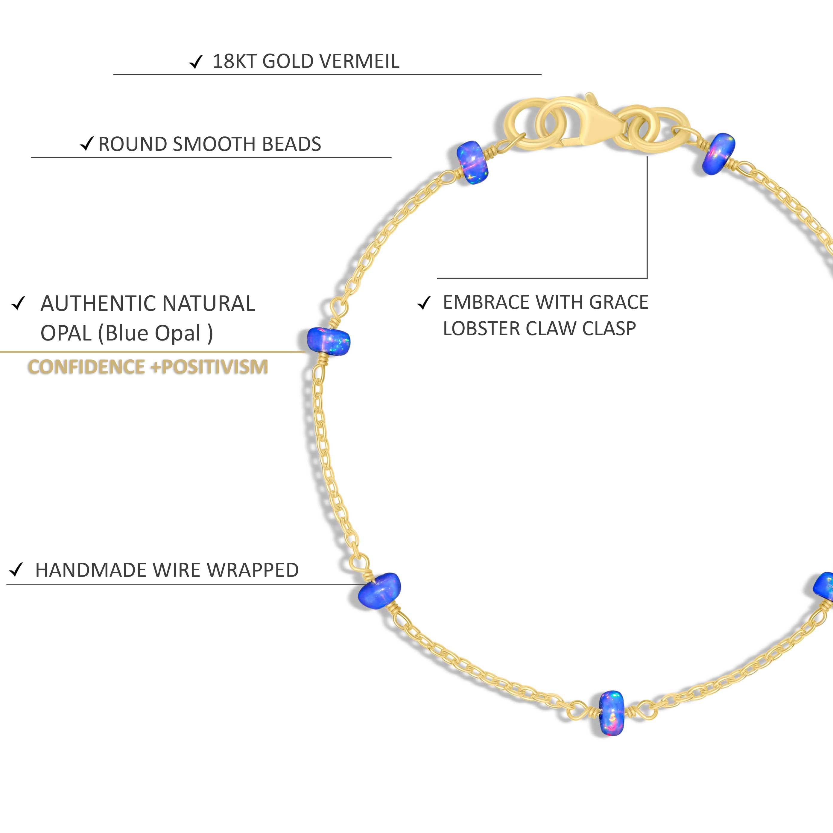 blue opal chain bracelet