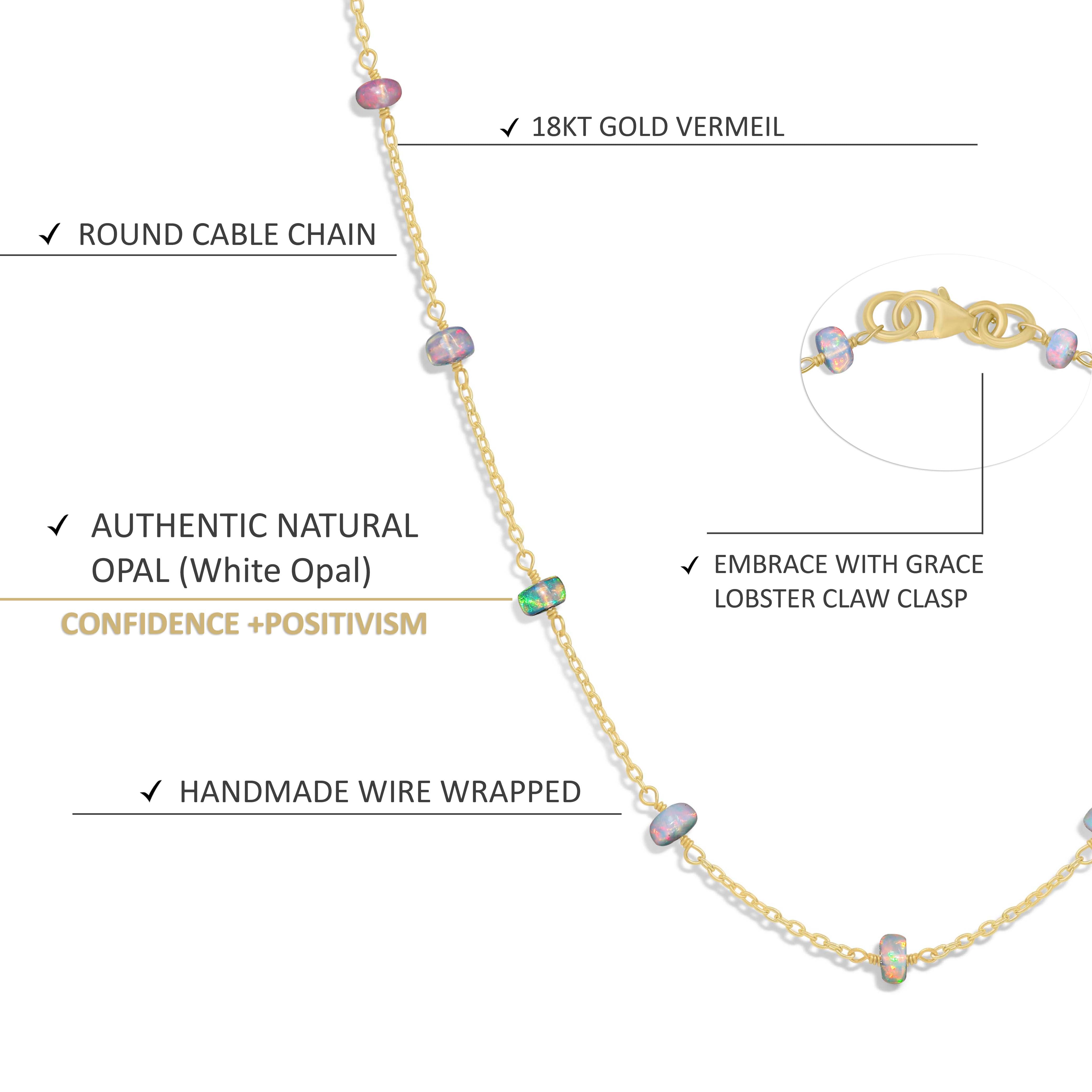 white opal chain necklace