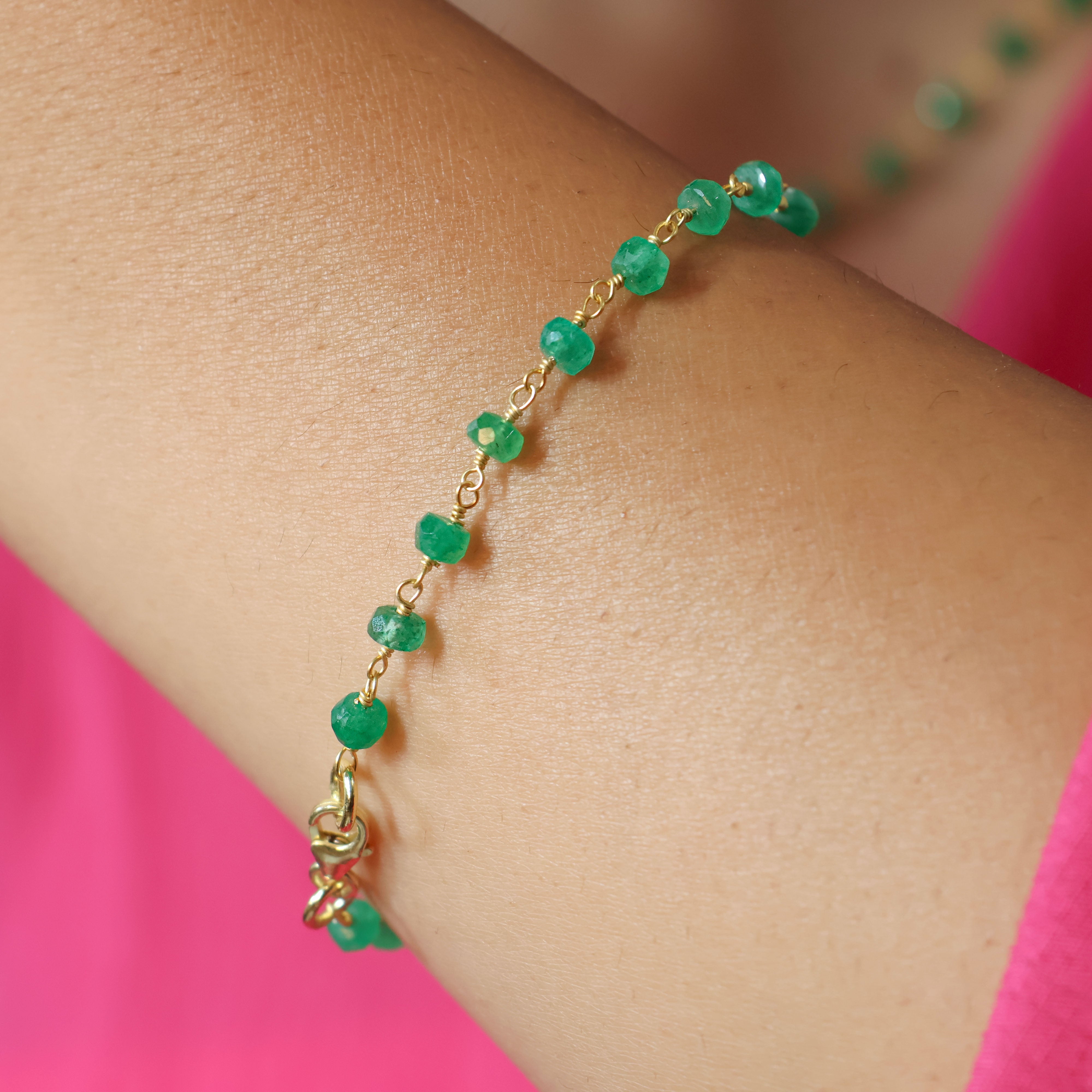 emerald beads bracelet