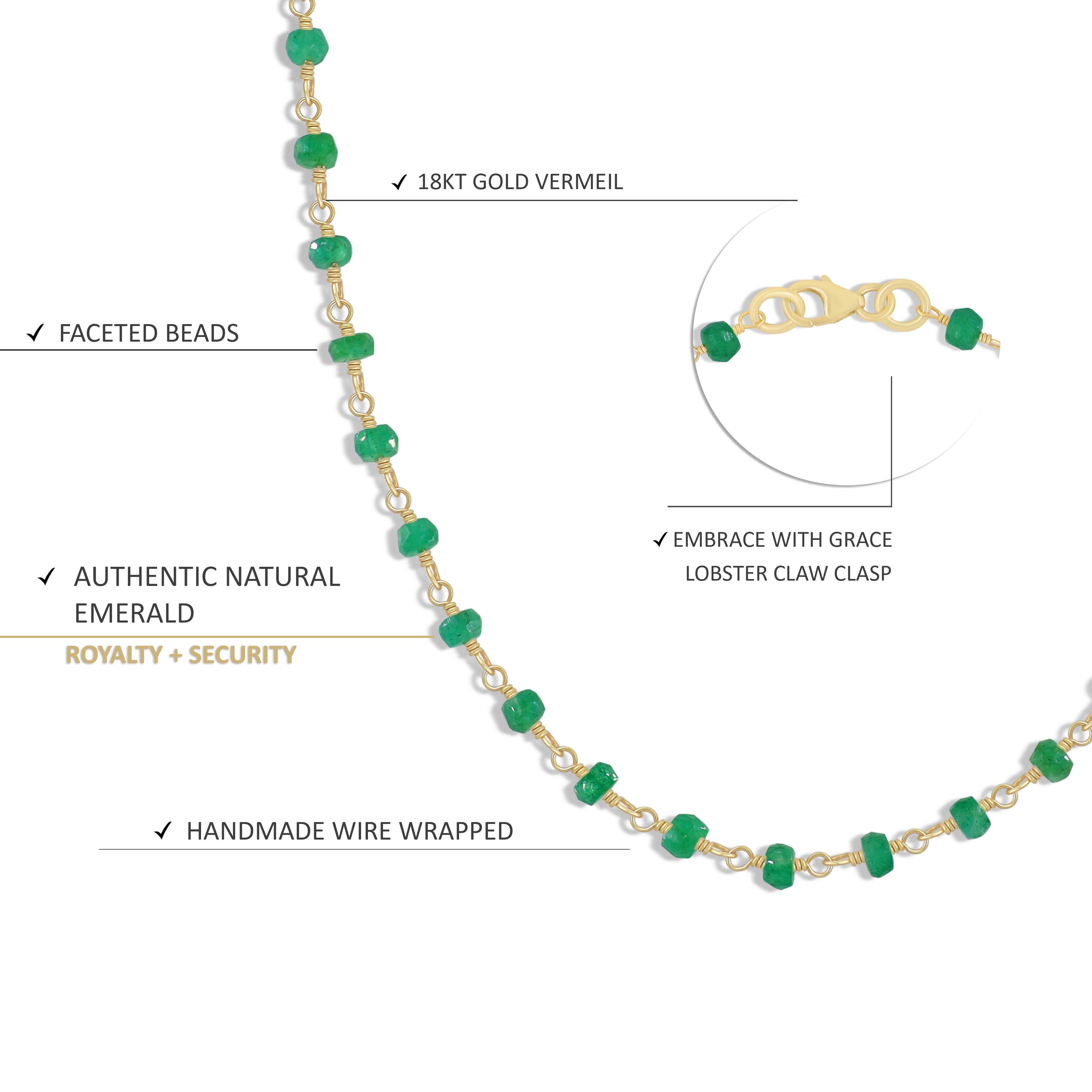 Faceted Emerald Beaded Necklace 
