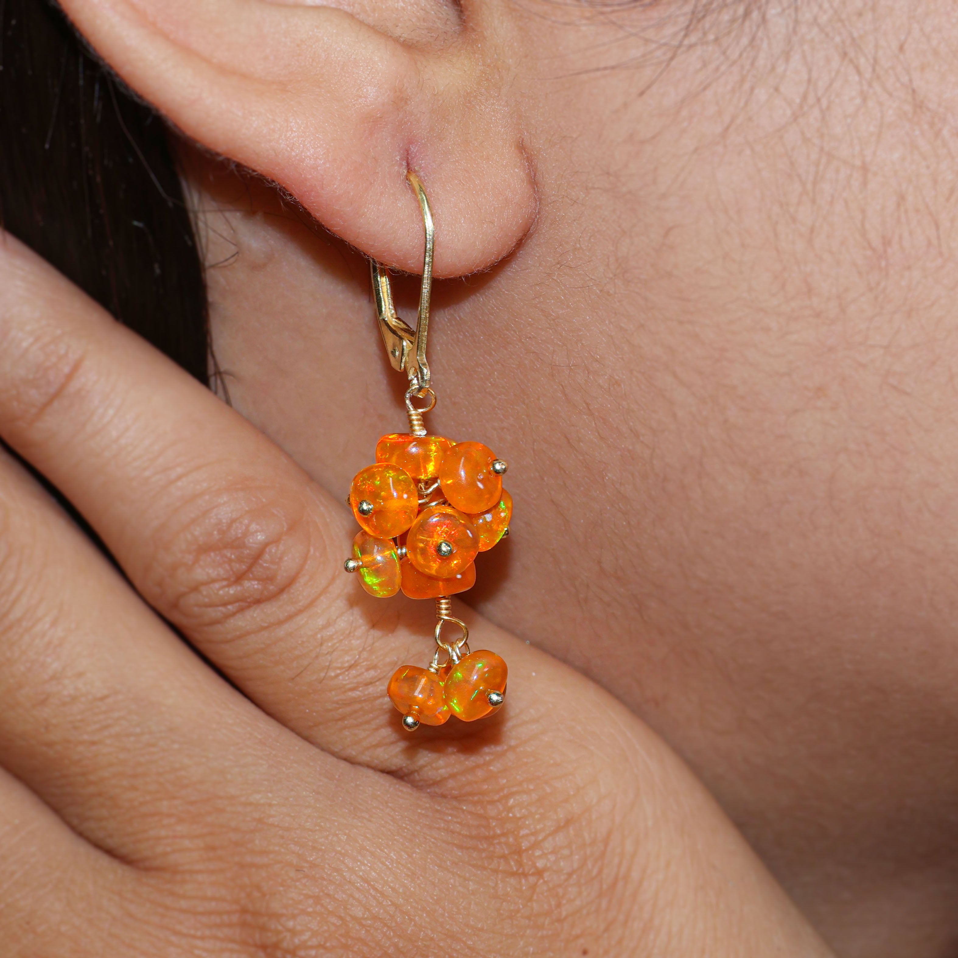 ORANGE OPAL EARRING
