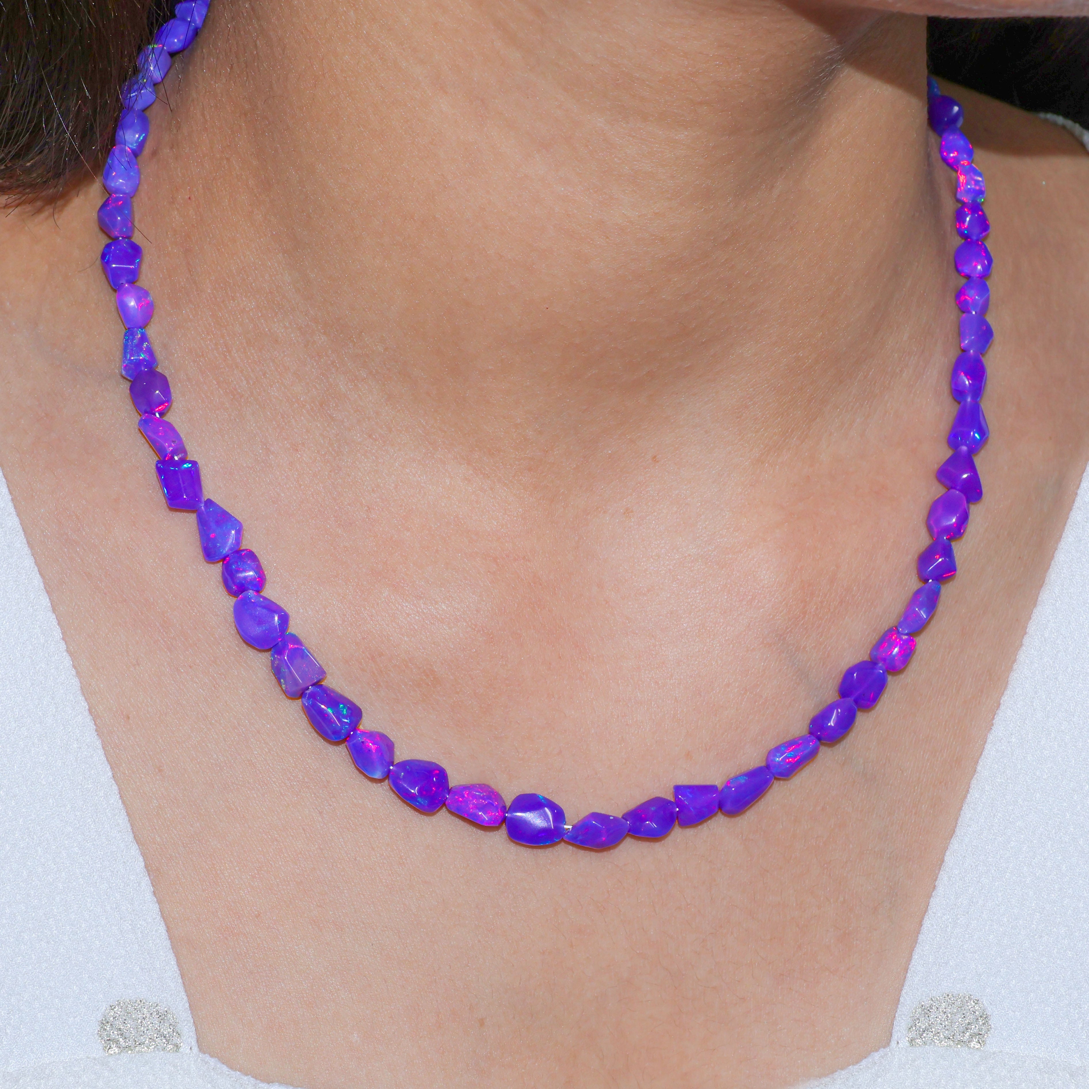 LAVENDER OPAL TUMBLE NECKLACE