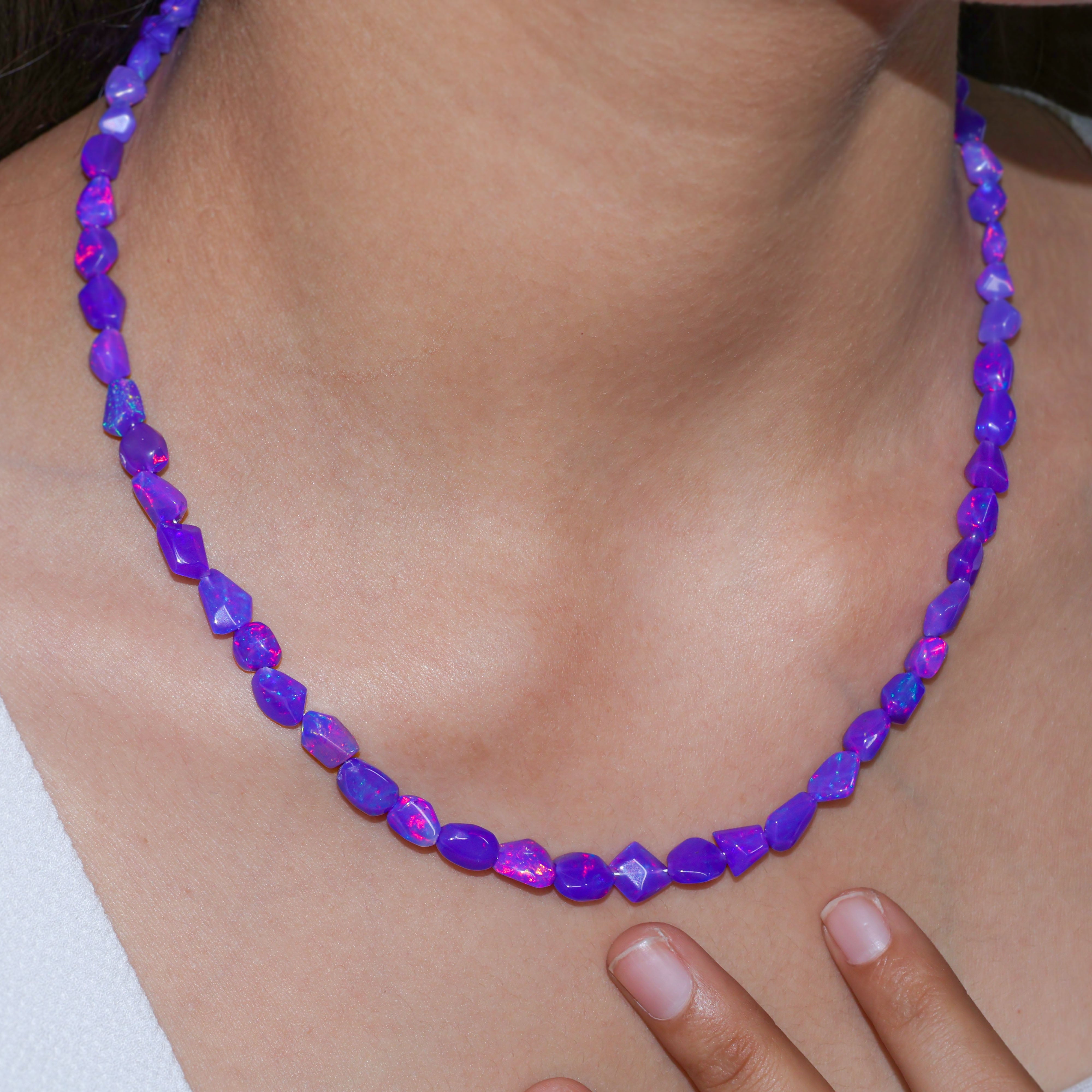LAVENDER OPAL TUMBLE NECKLACE