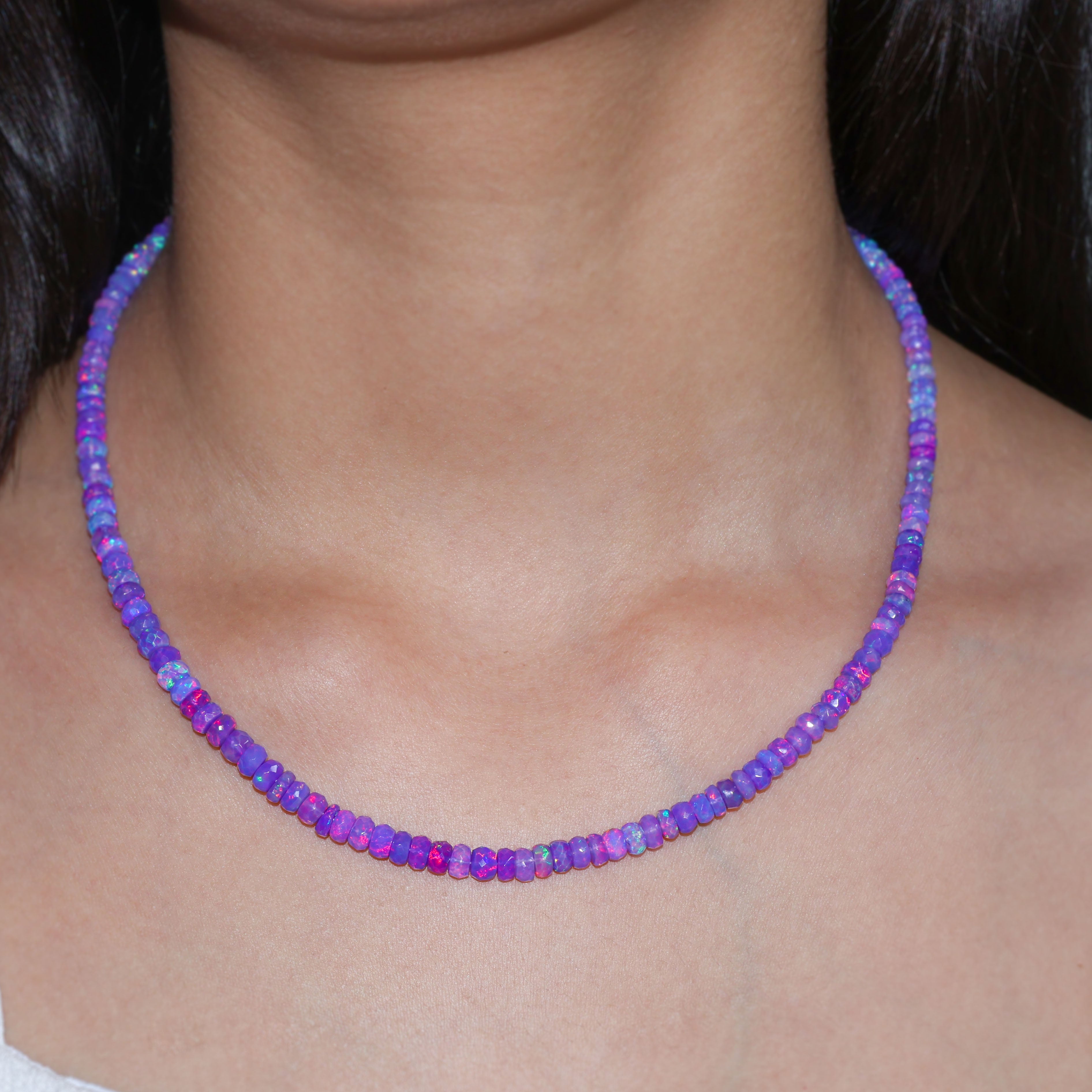 LAVENDER OPAL BEADED NECKLACE