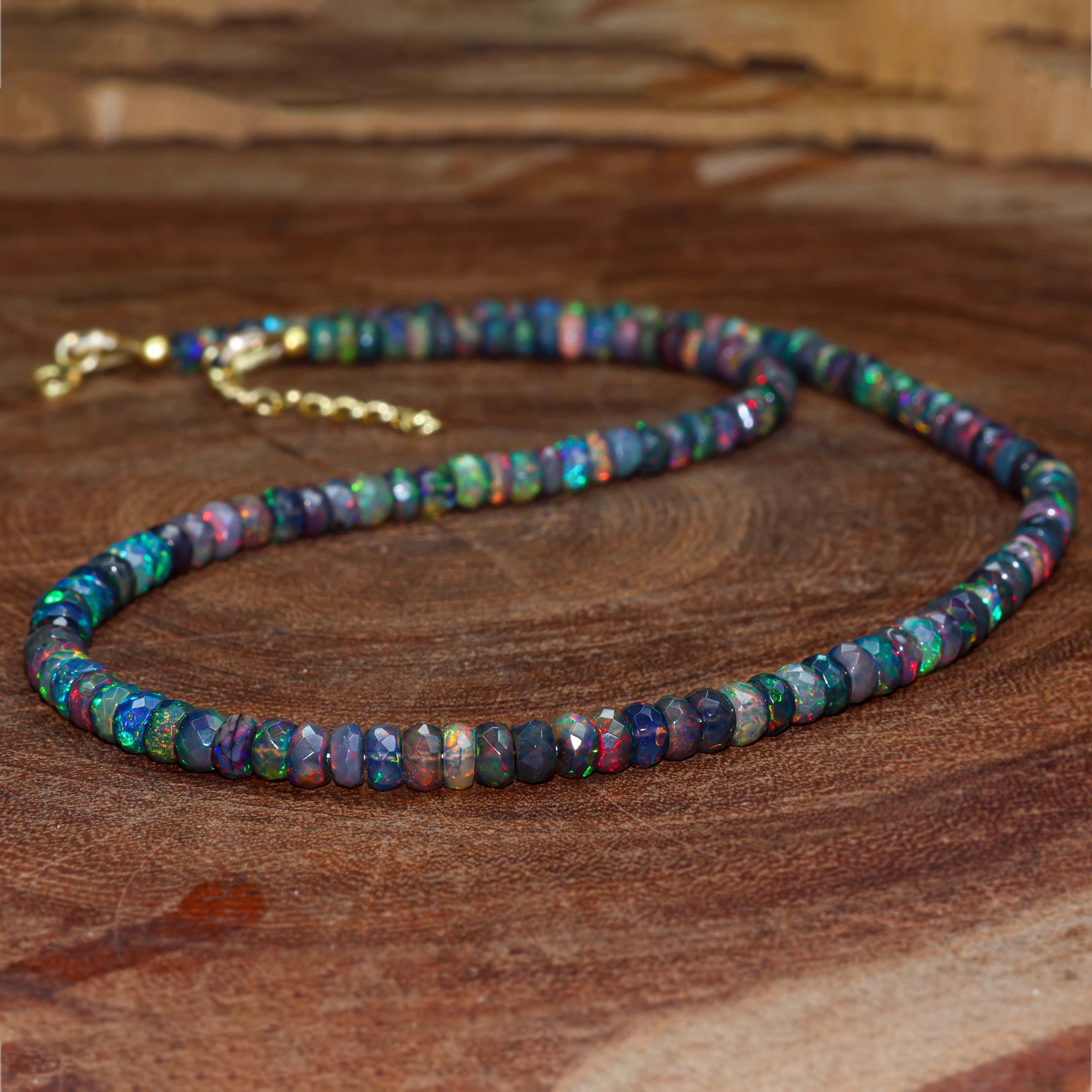 BLACK OPAL BEADED NECKLACE