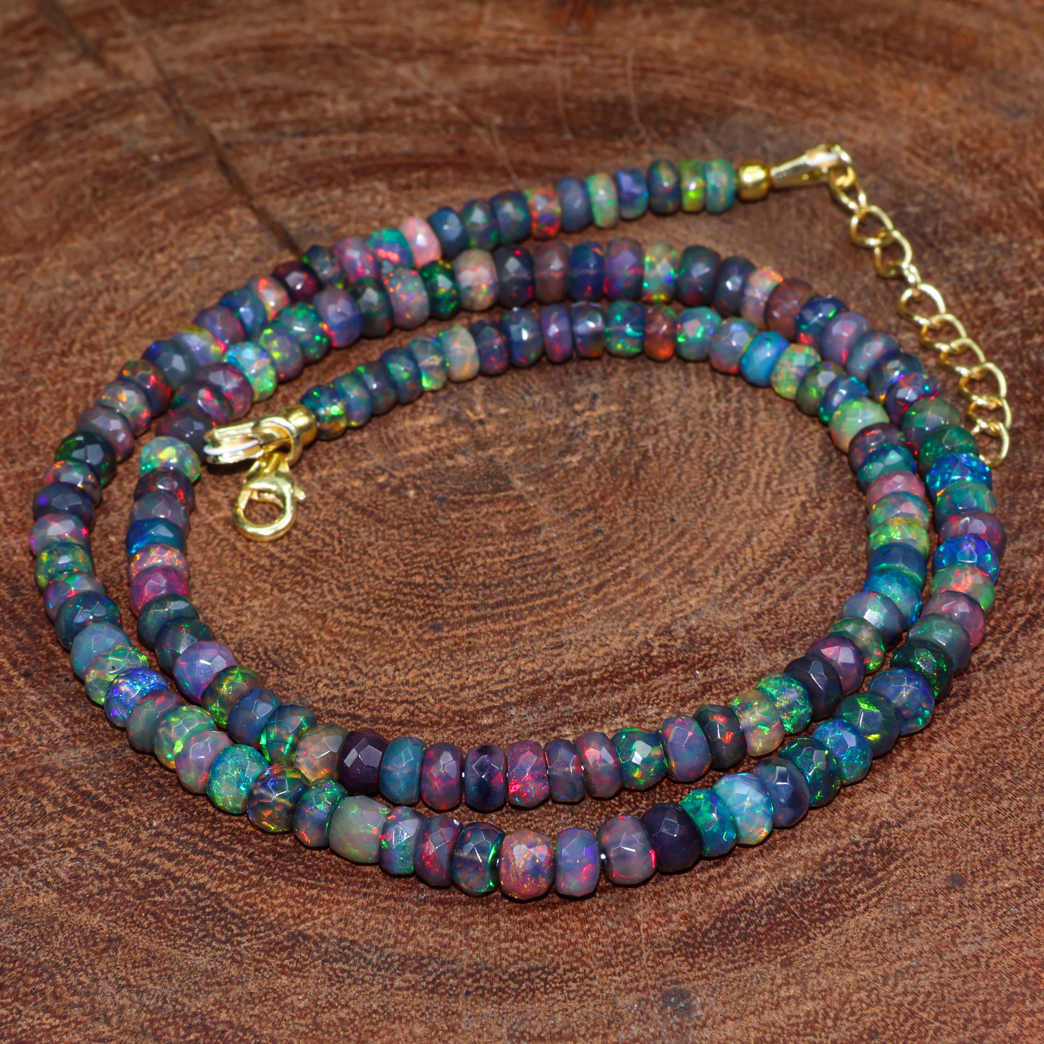 BLACK OPAL BEADED NECKLACE