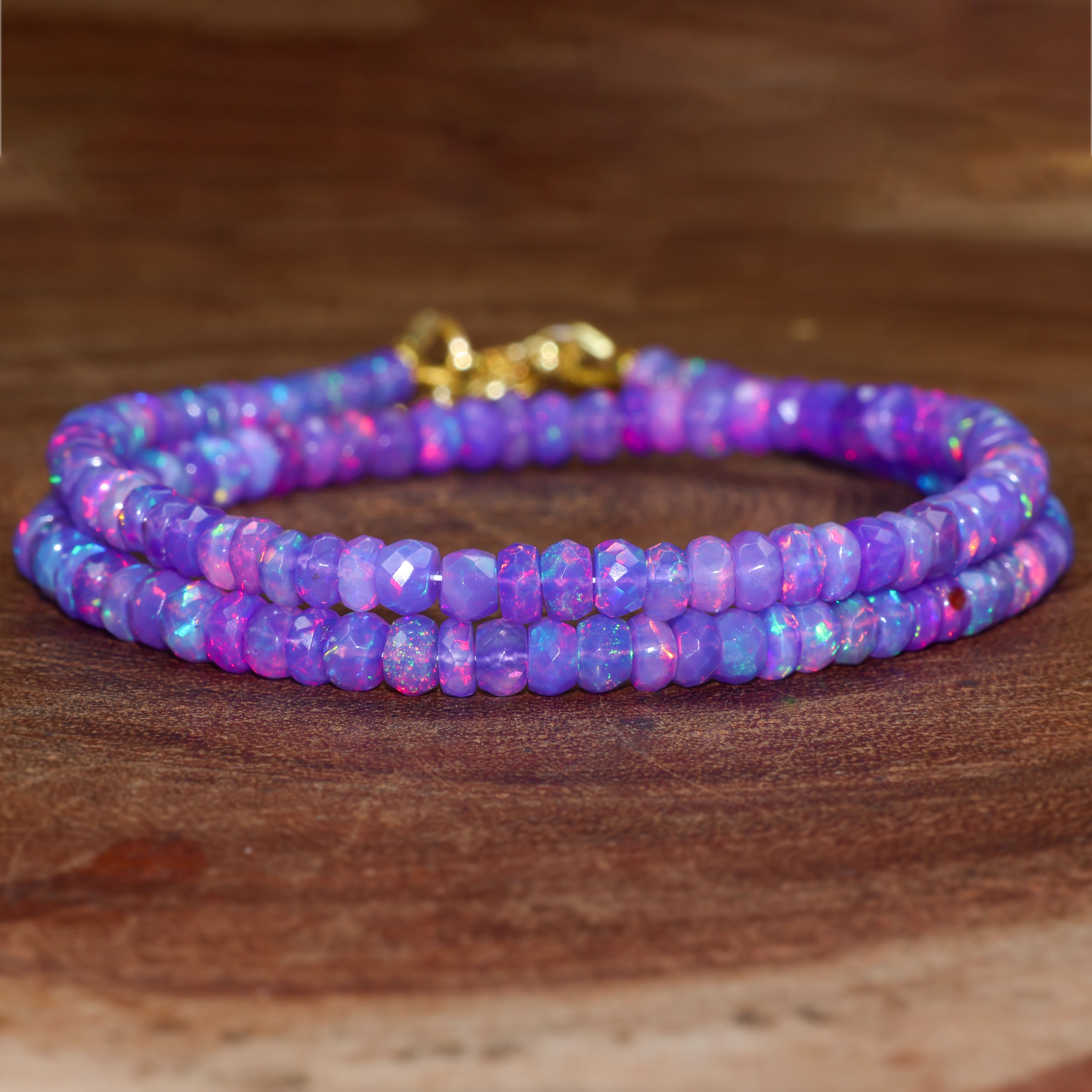 LAVENDER OPAL BEADED NECKLACE