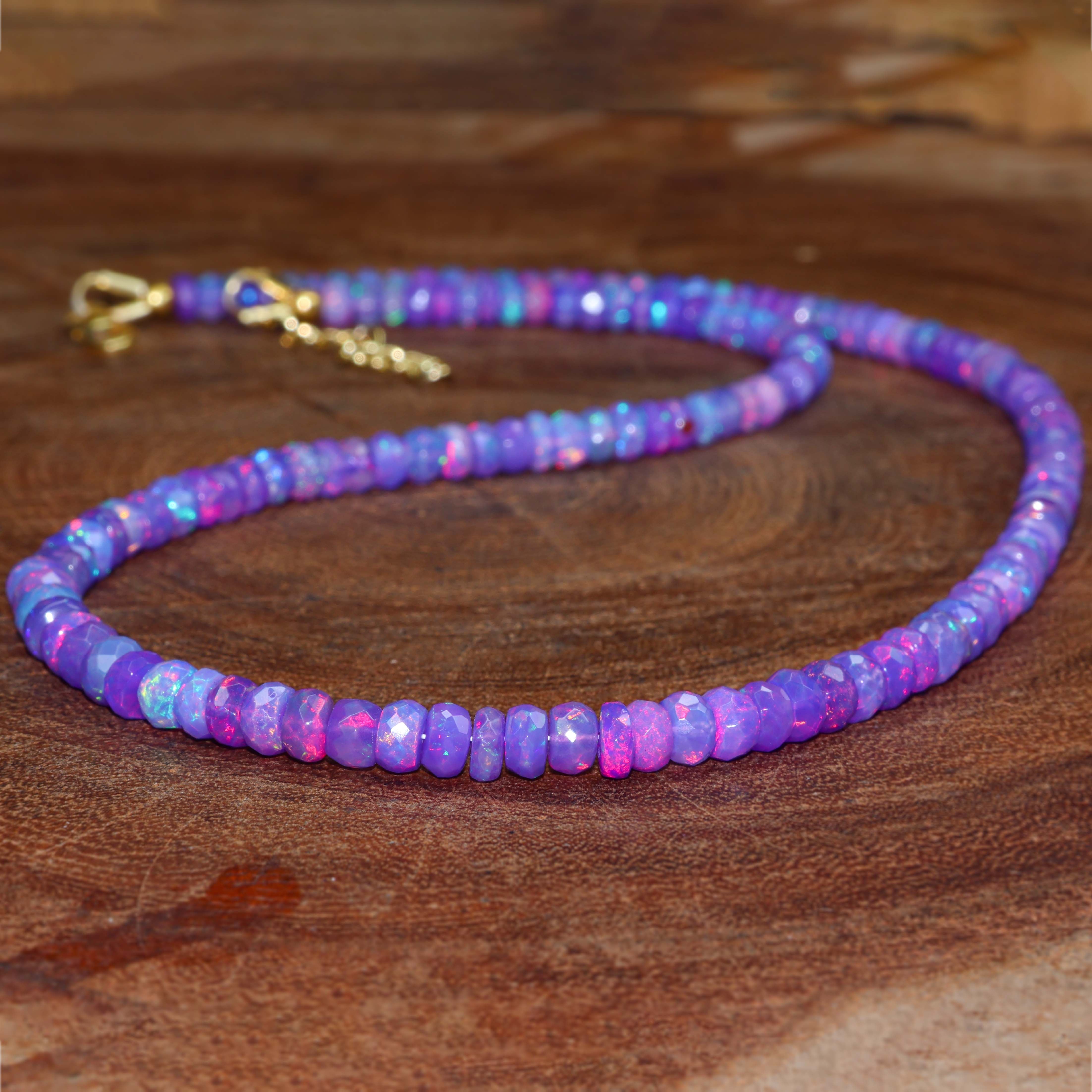 LAVENDER OPAL BEADED NECKLACE