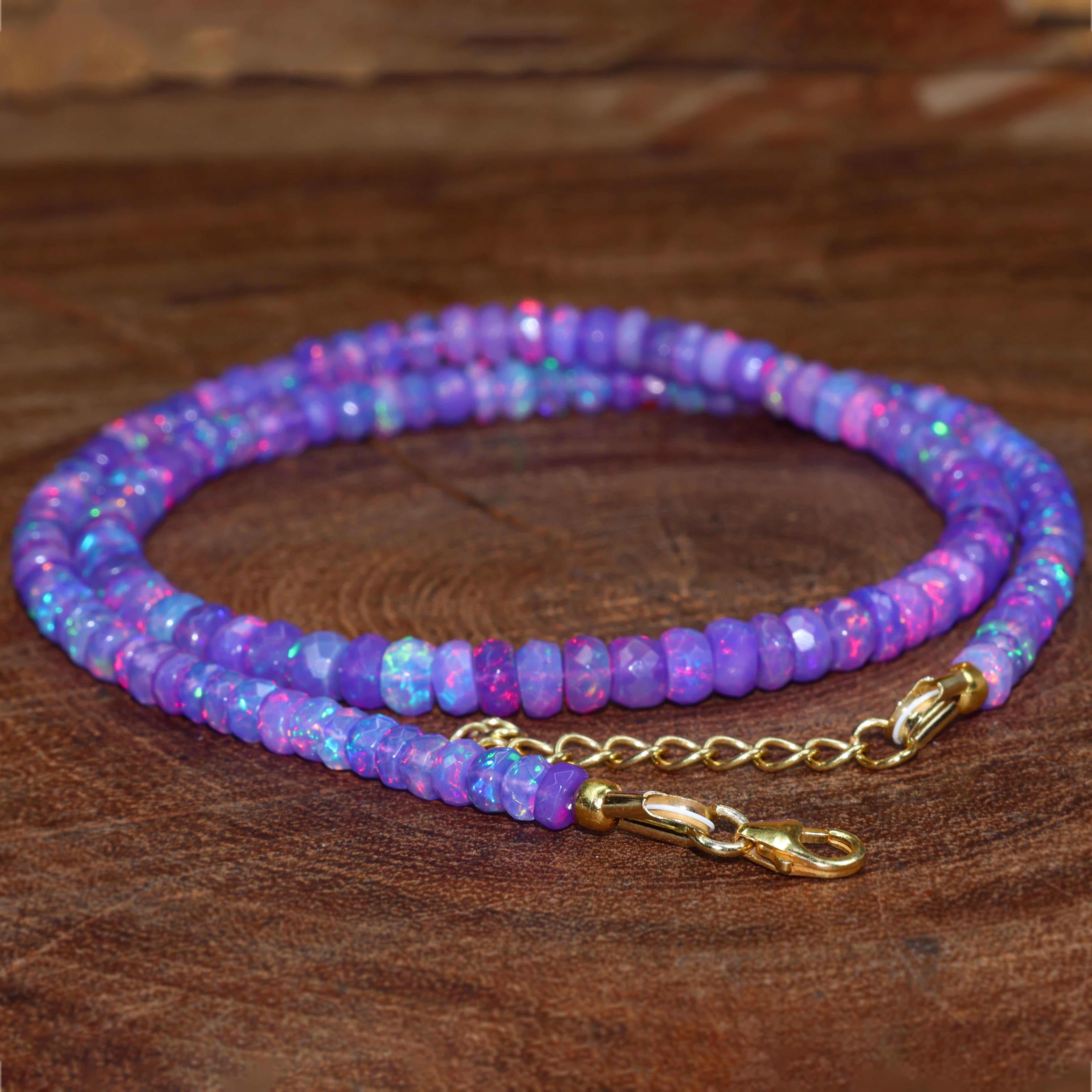 LAVENDER OPAL BEADED NECKLACE
