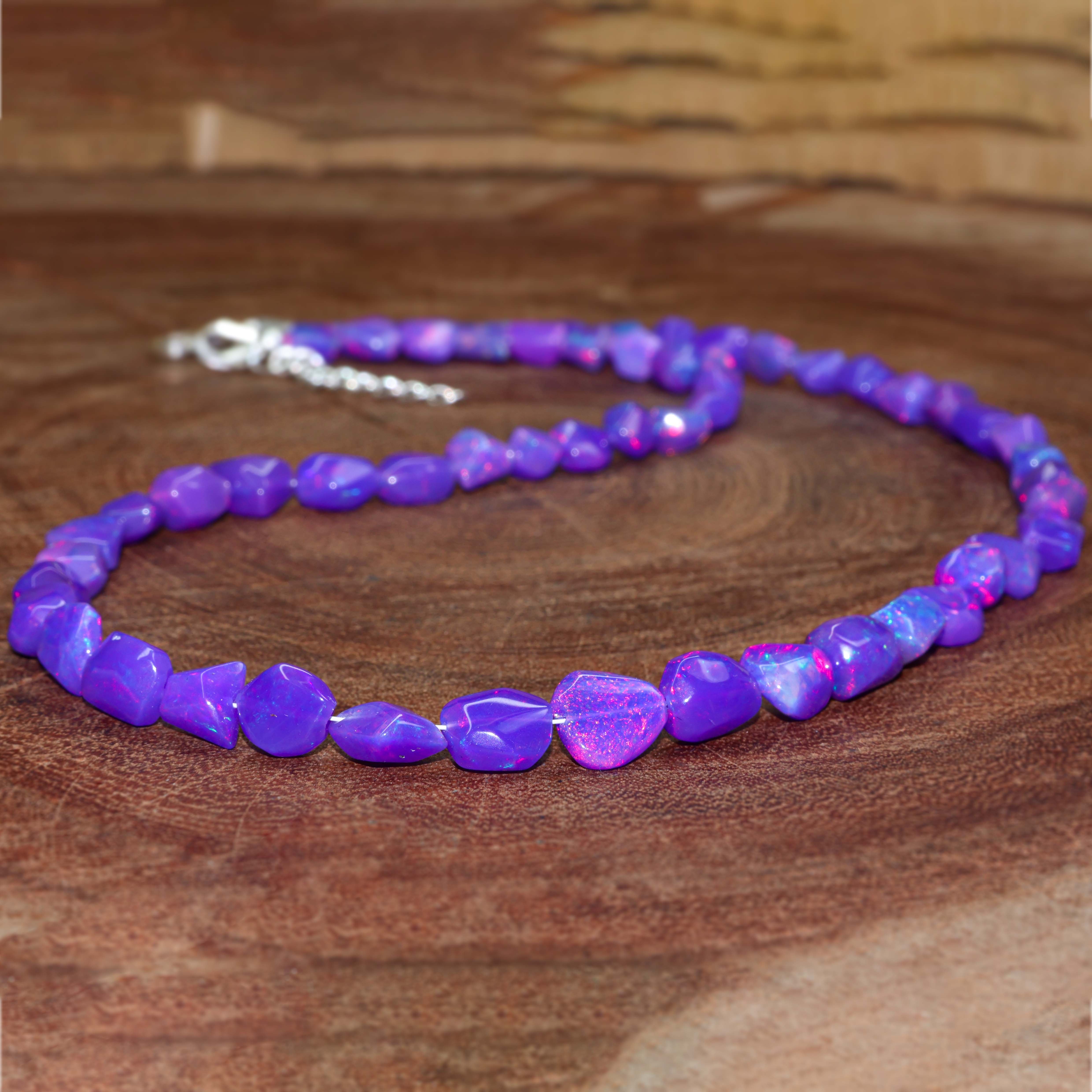 LAVENDER OPAL TUMBLE NECKLACE