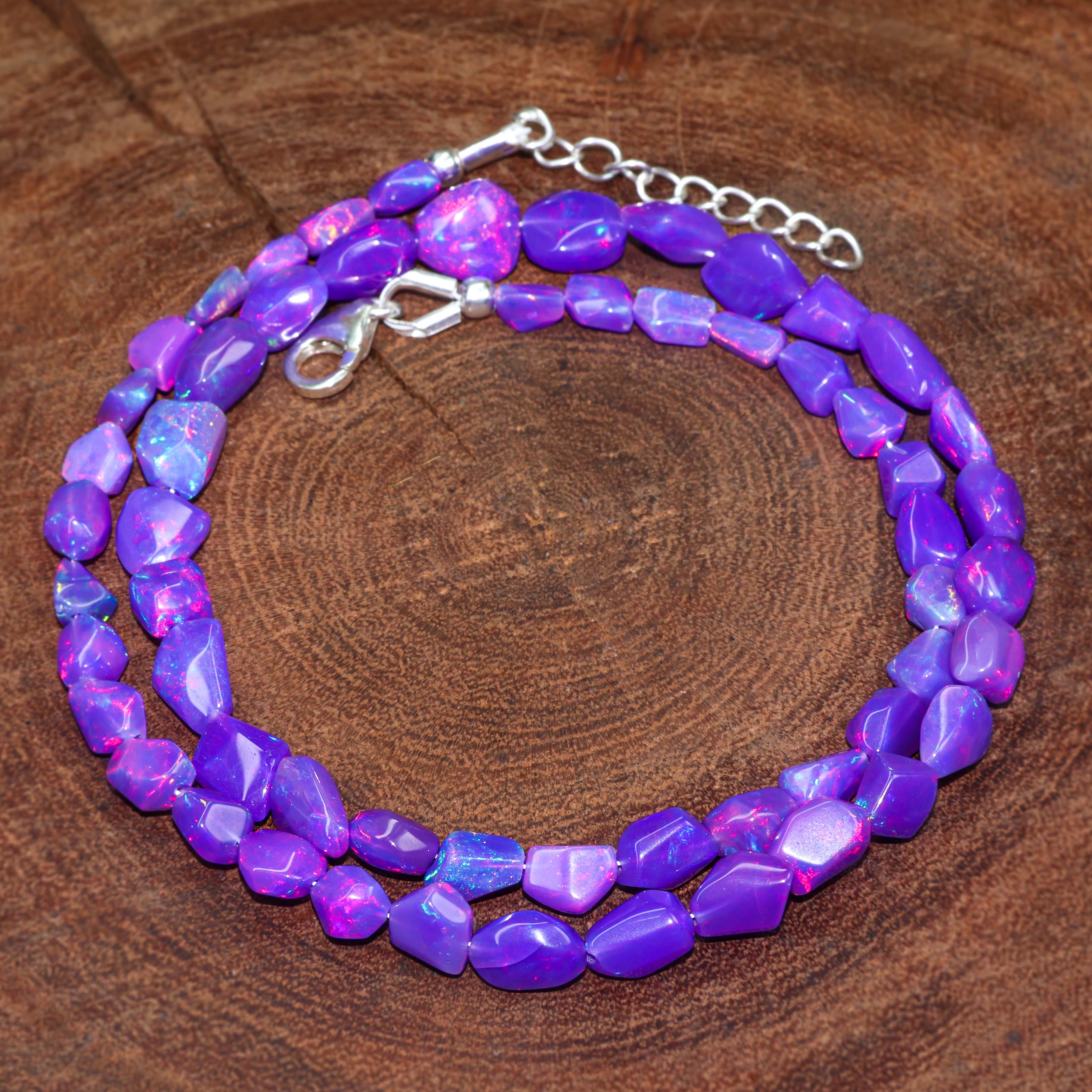 LAVENDER OPAL TUMBLE NECKLACE
