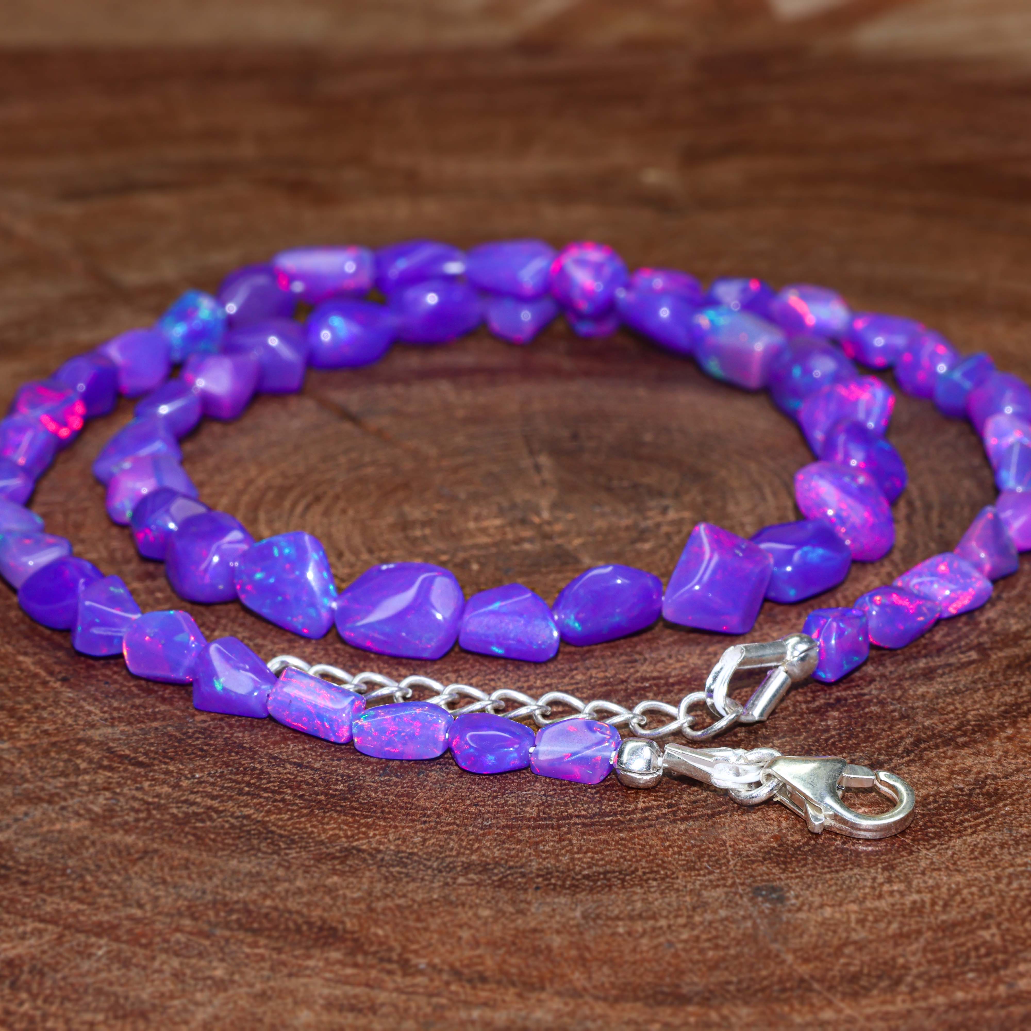 LAVENDER OPAL TUMBLE NECKLACE