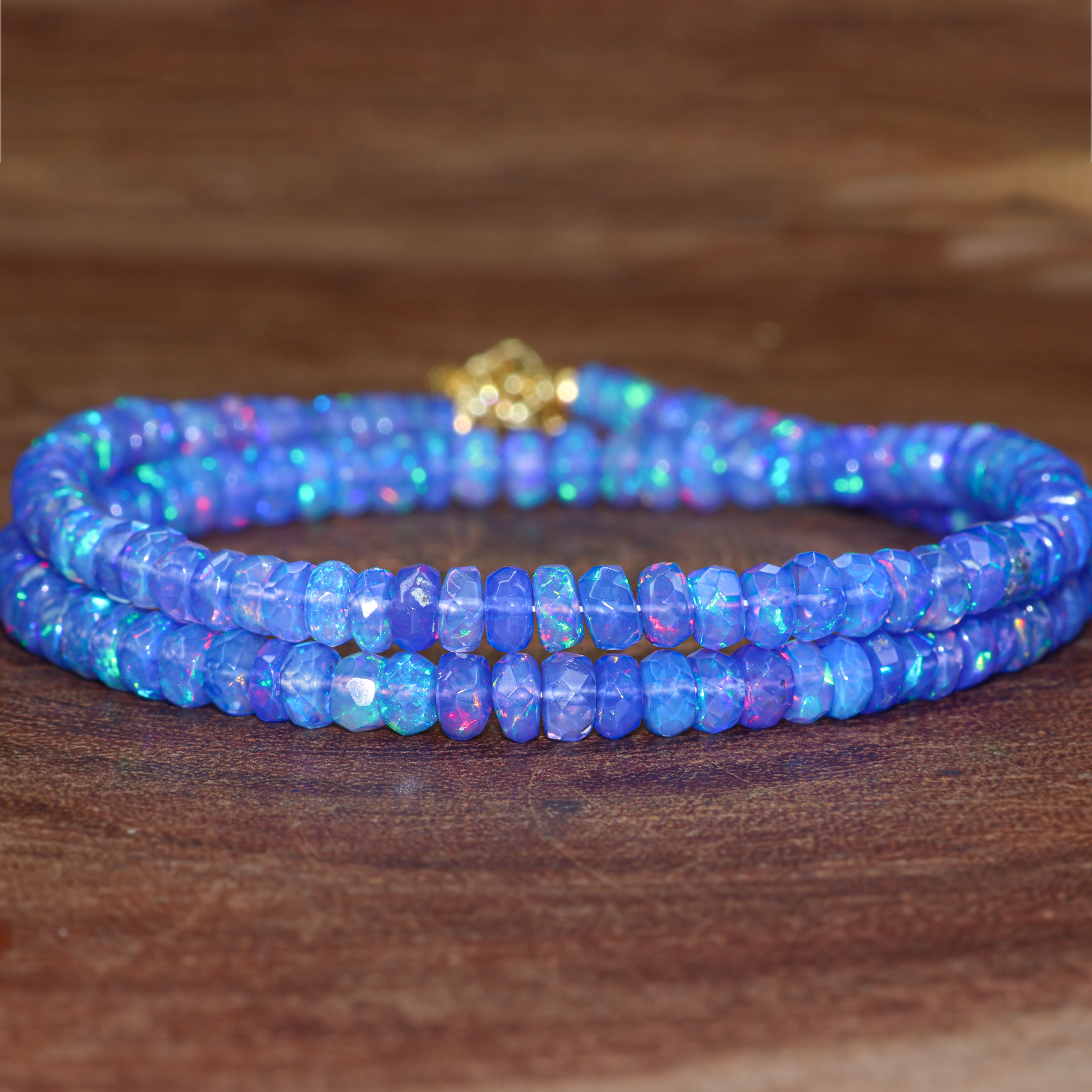 BLUE OPAL BEADED NECKLACE