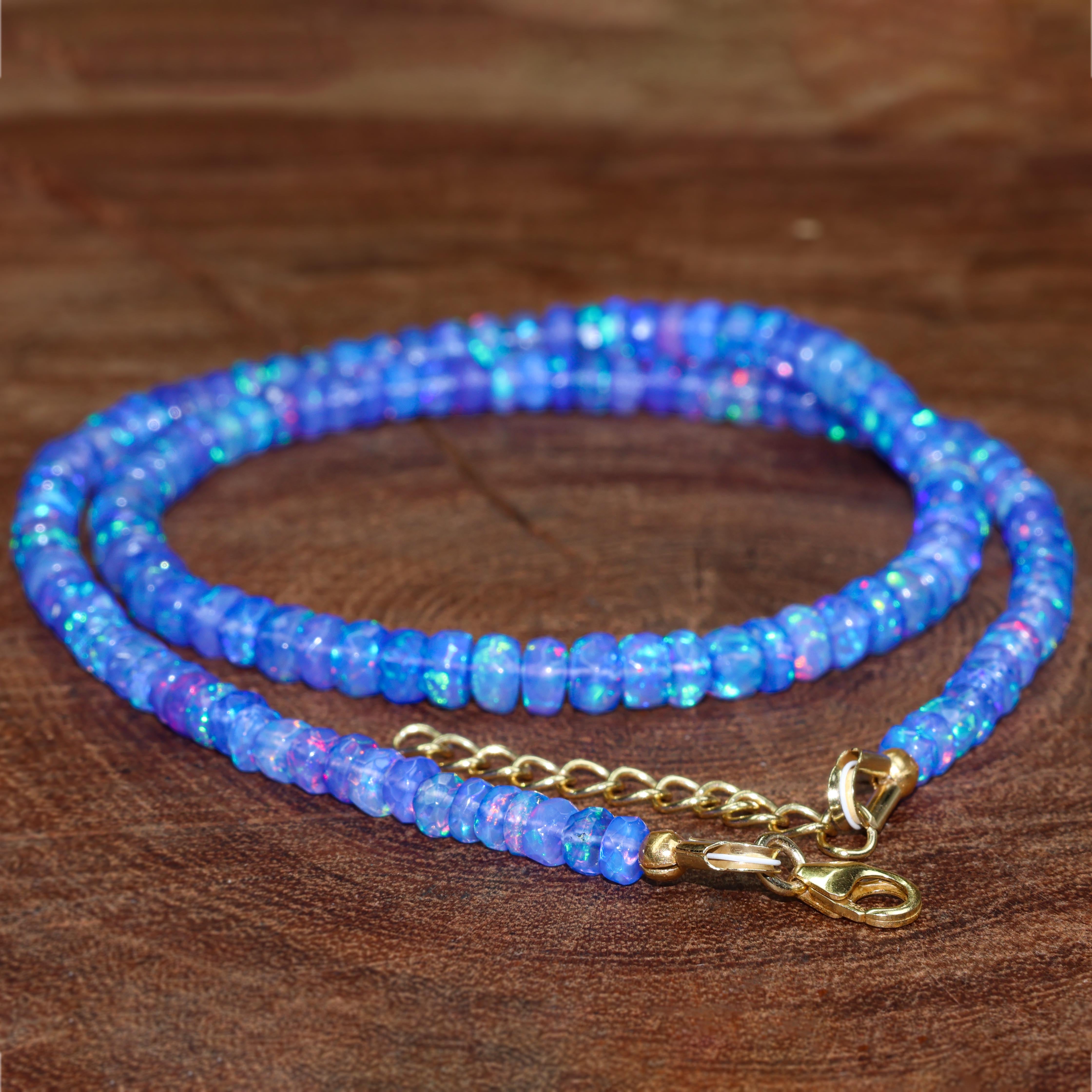 BLUE OPAL BEADED NECKLACE