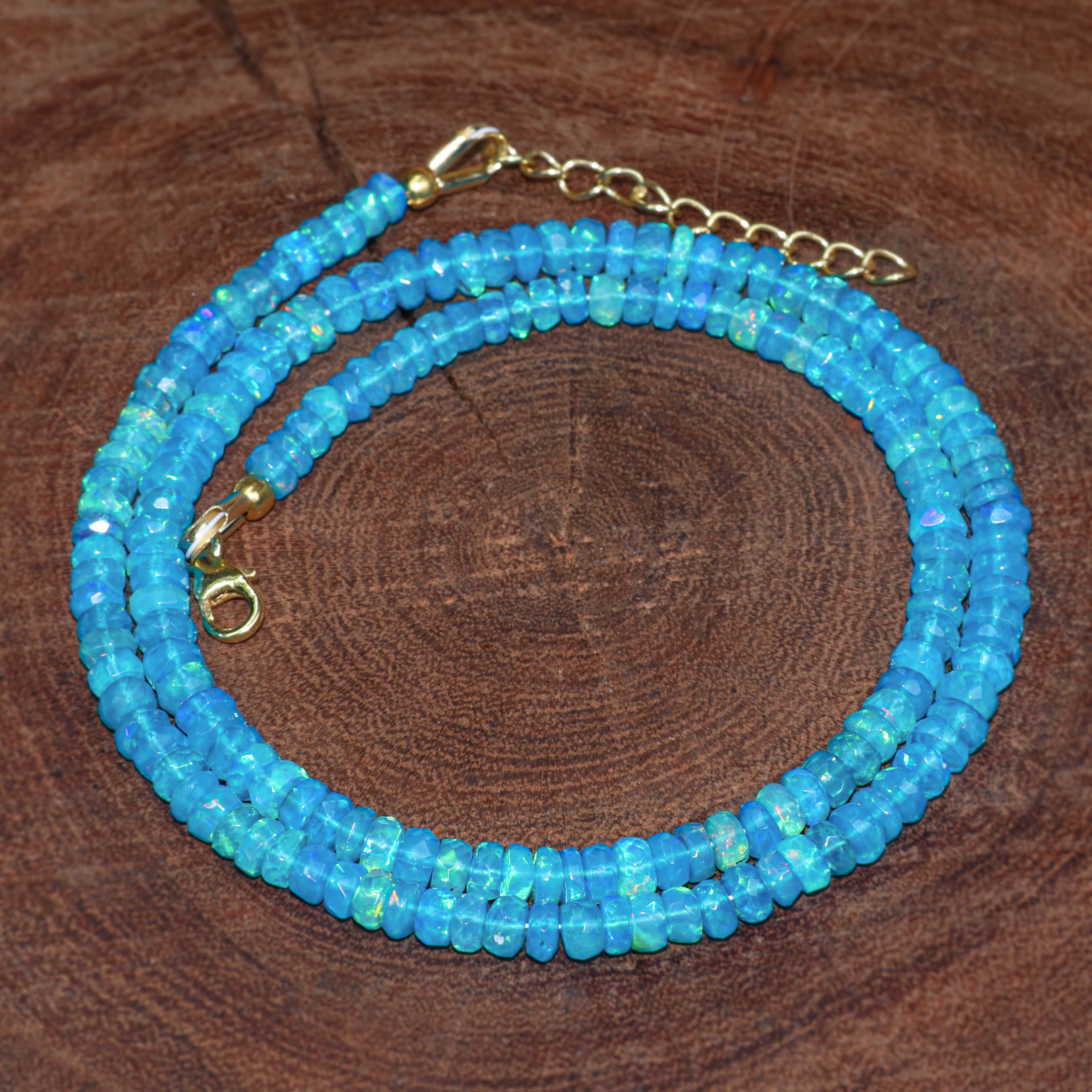 PARAIBA OPAL BEADED NECKLACE