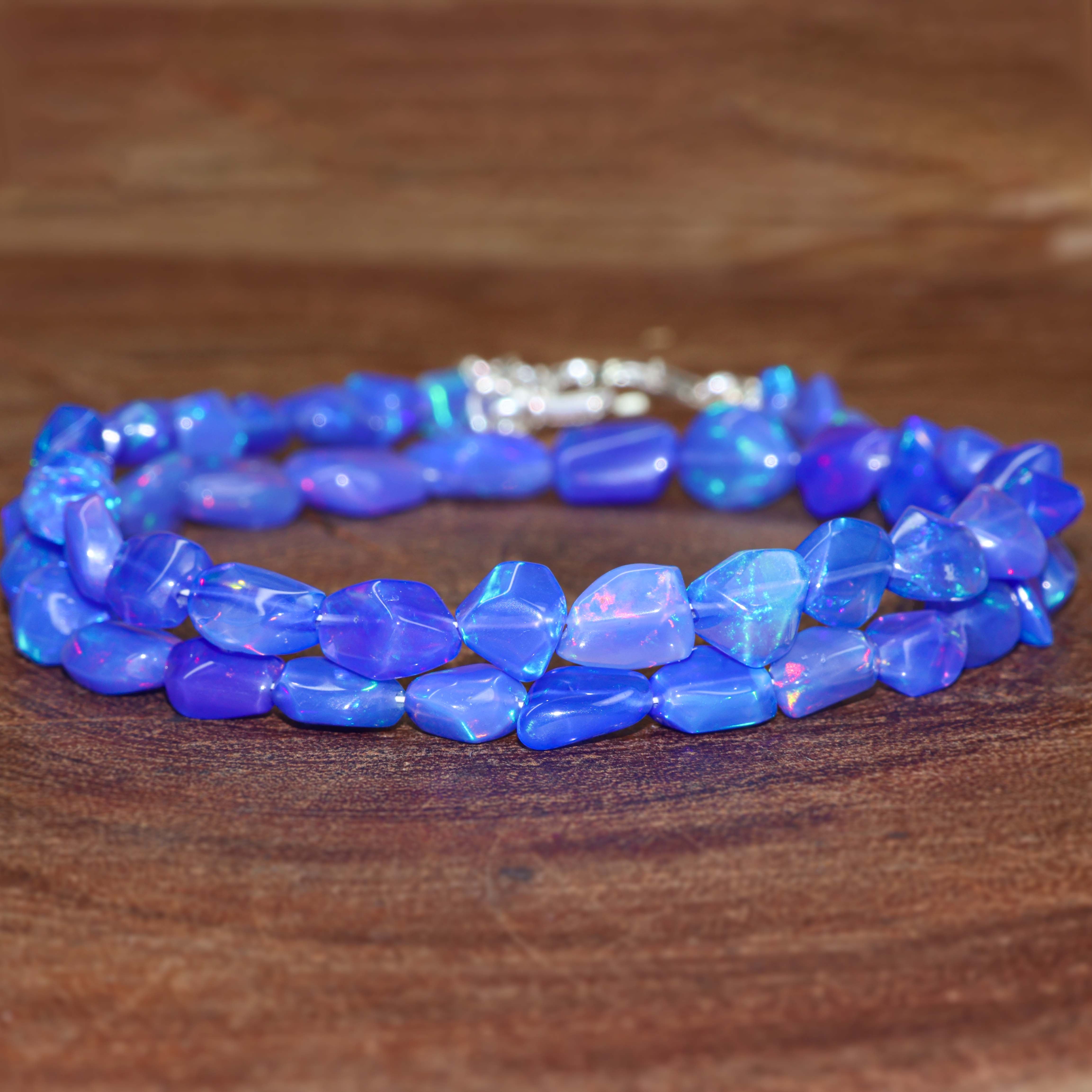 BLUE OPAL TUMBLE NECKLACE