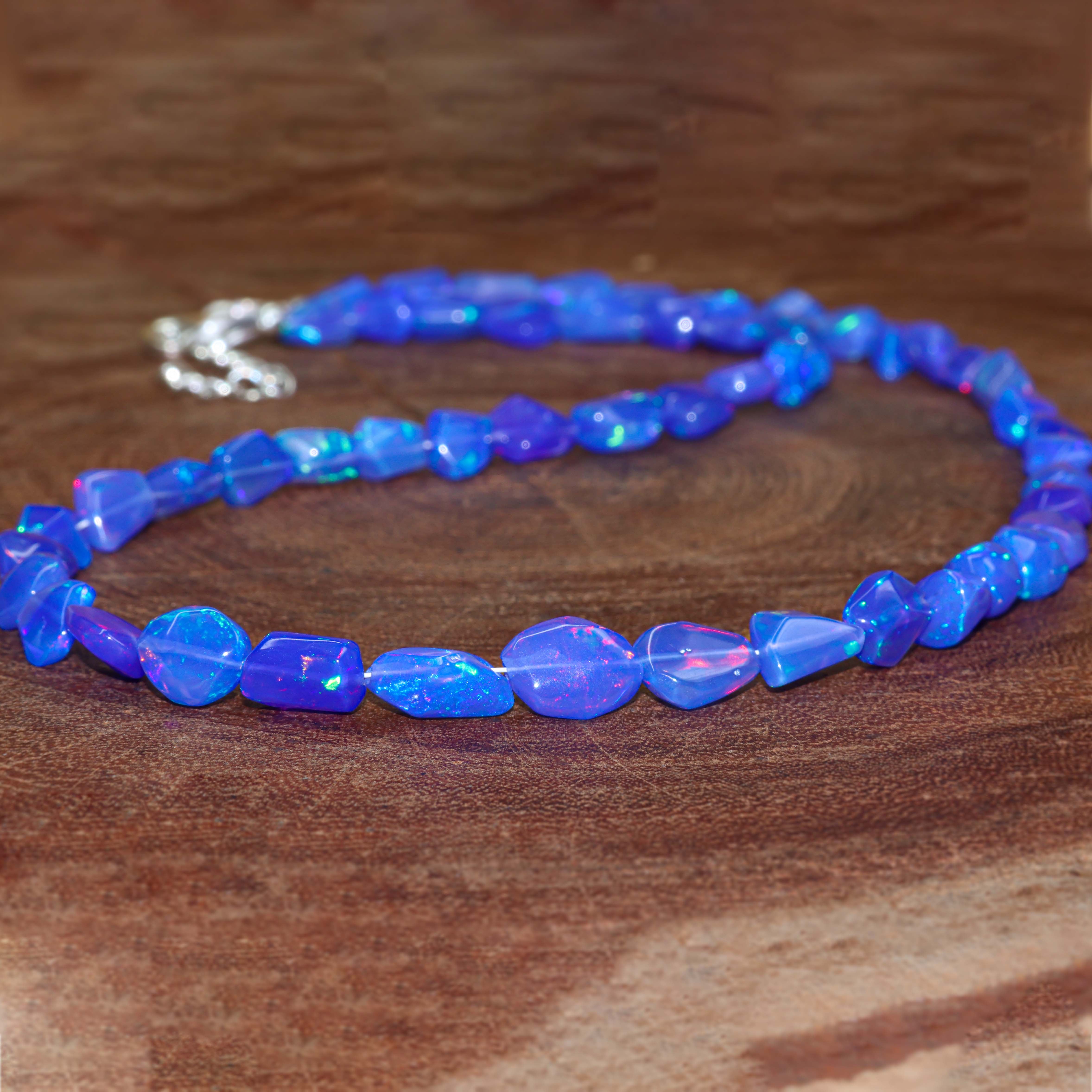 BLUE OPAL TUMBLE NECKLACE