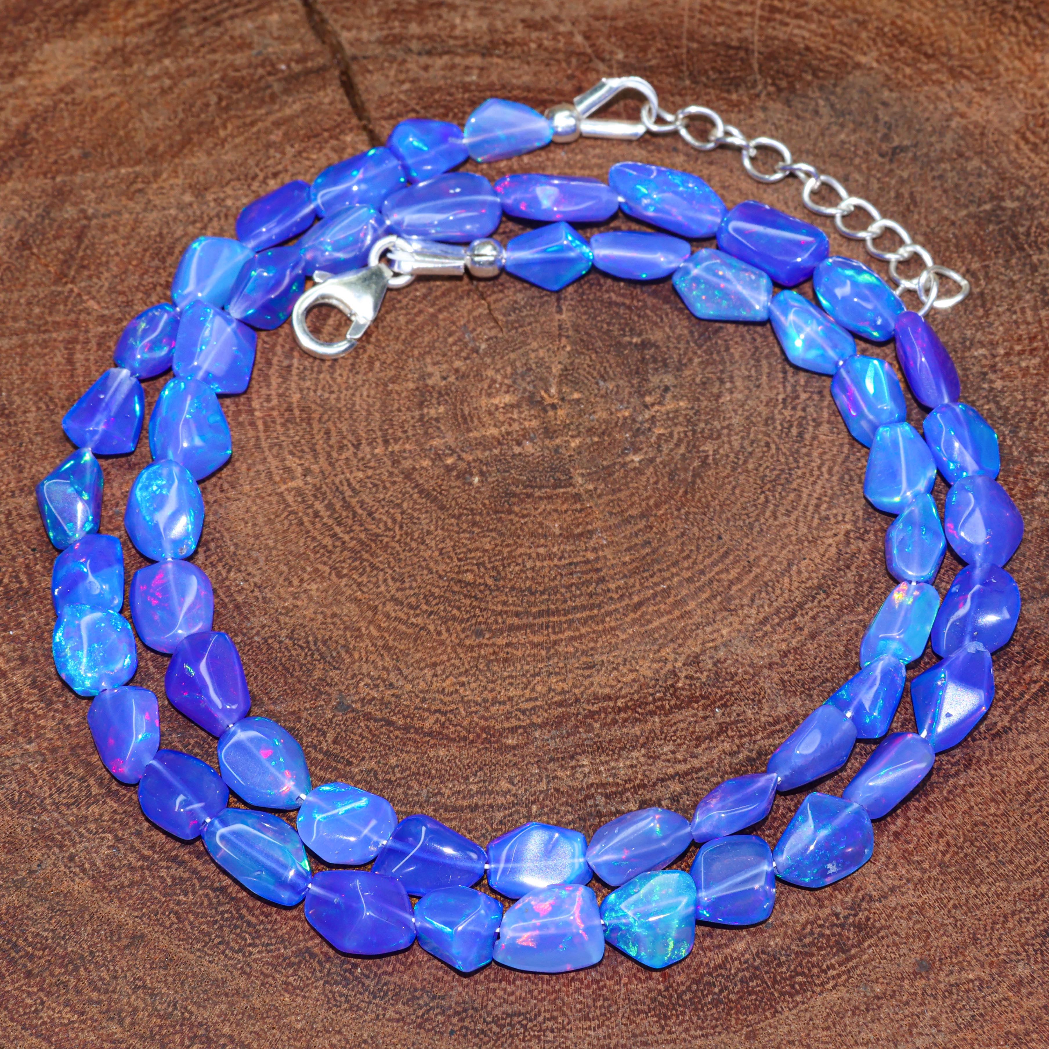 BLUE OPAL TUMBLE NECKLACE
