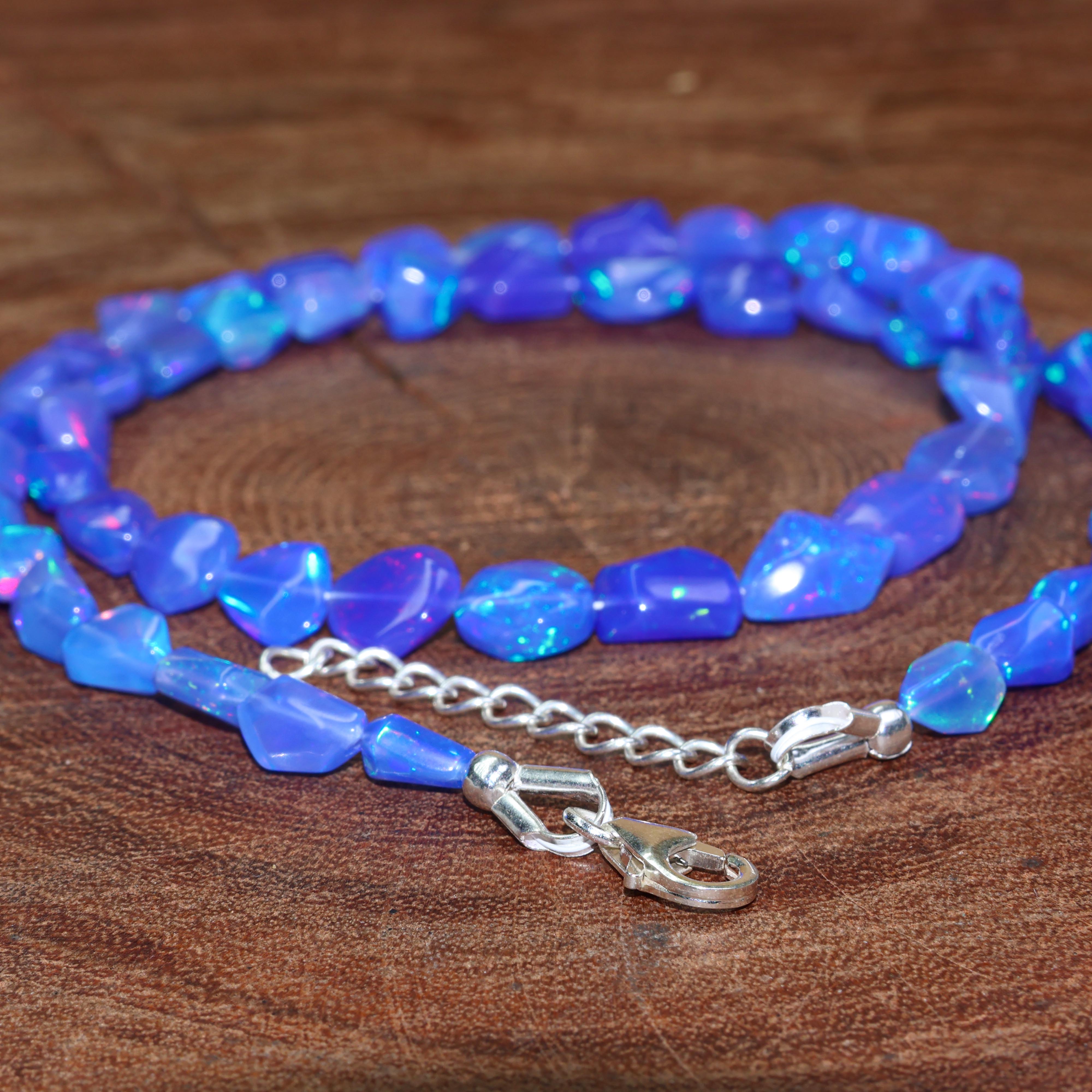 BLUE OPAL TUMBLE NECKLACE