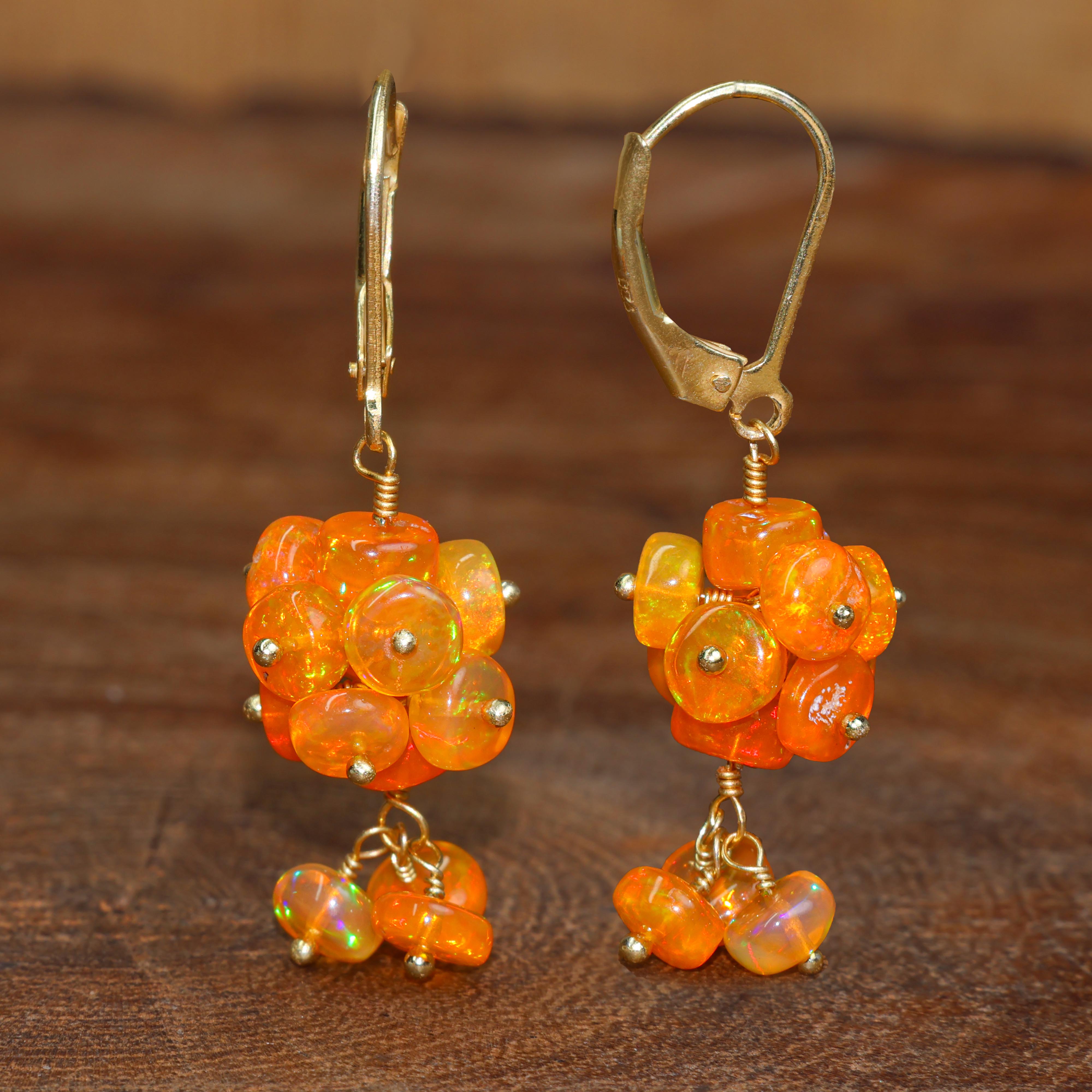 ORANGE OPAL EARRING
