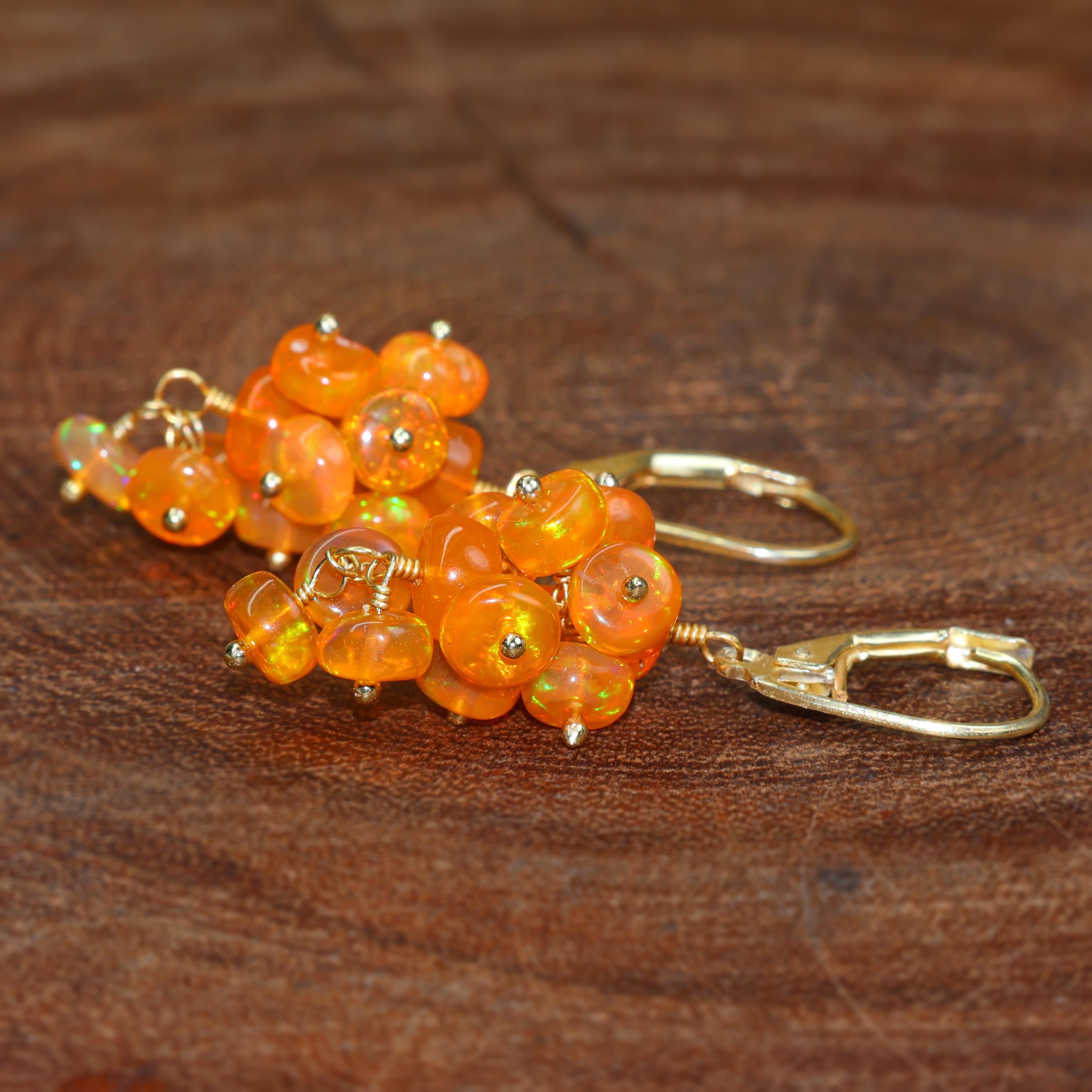 ORANGE OPAL EARRING