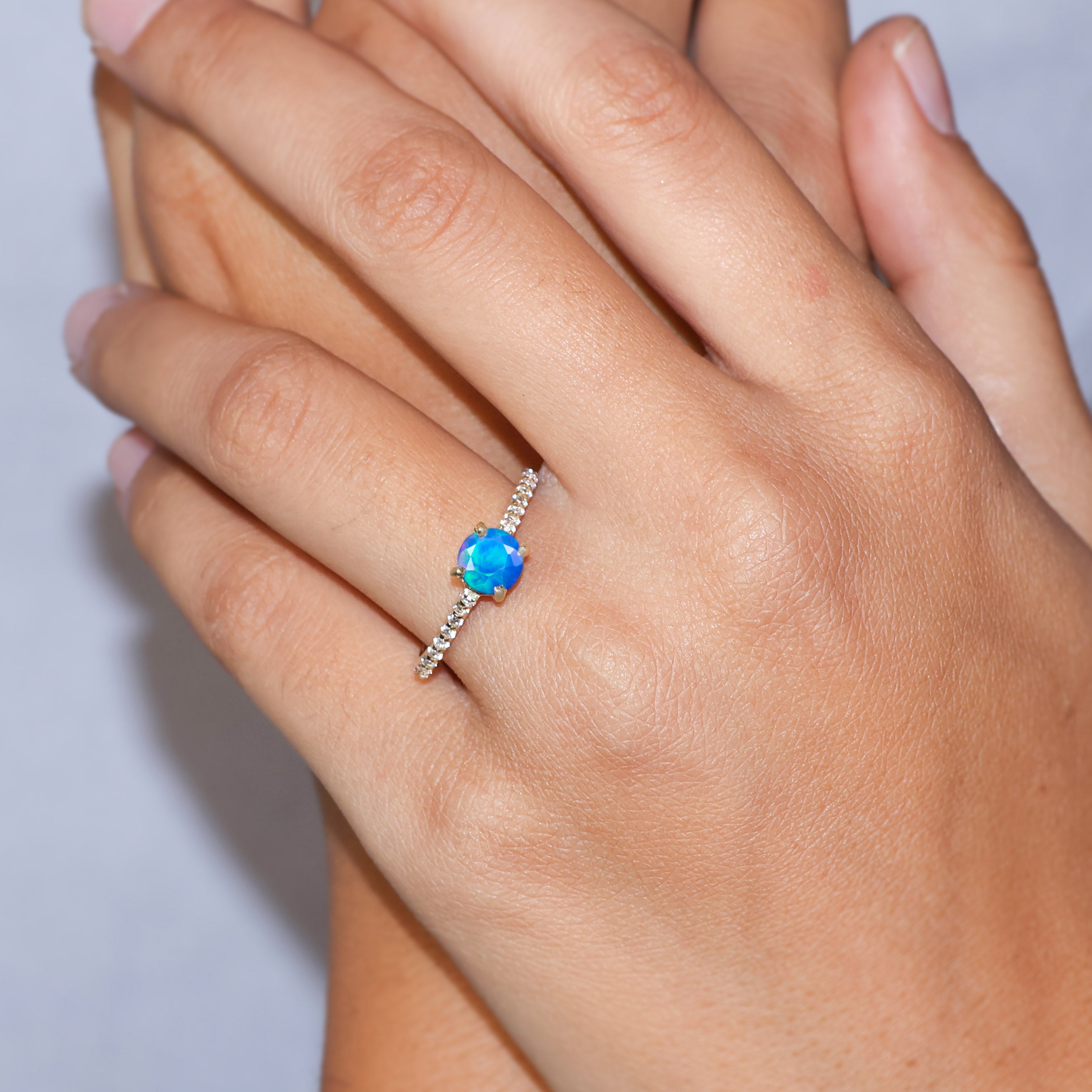 BLUE OPAL RING