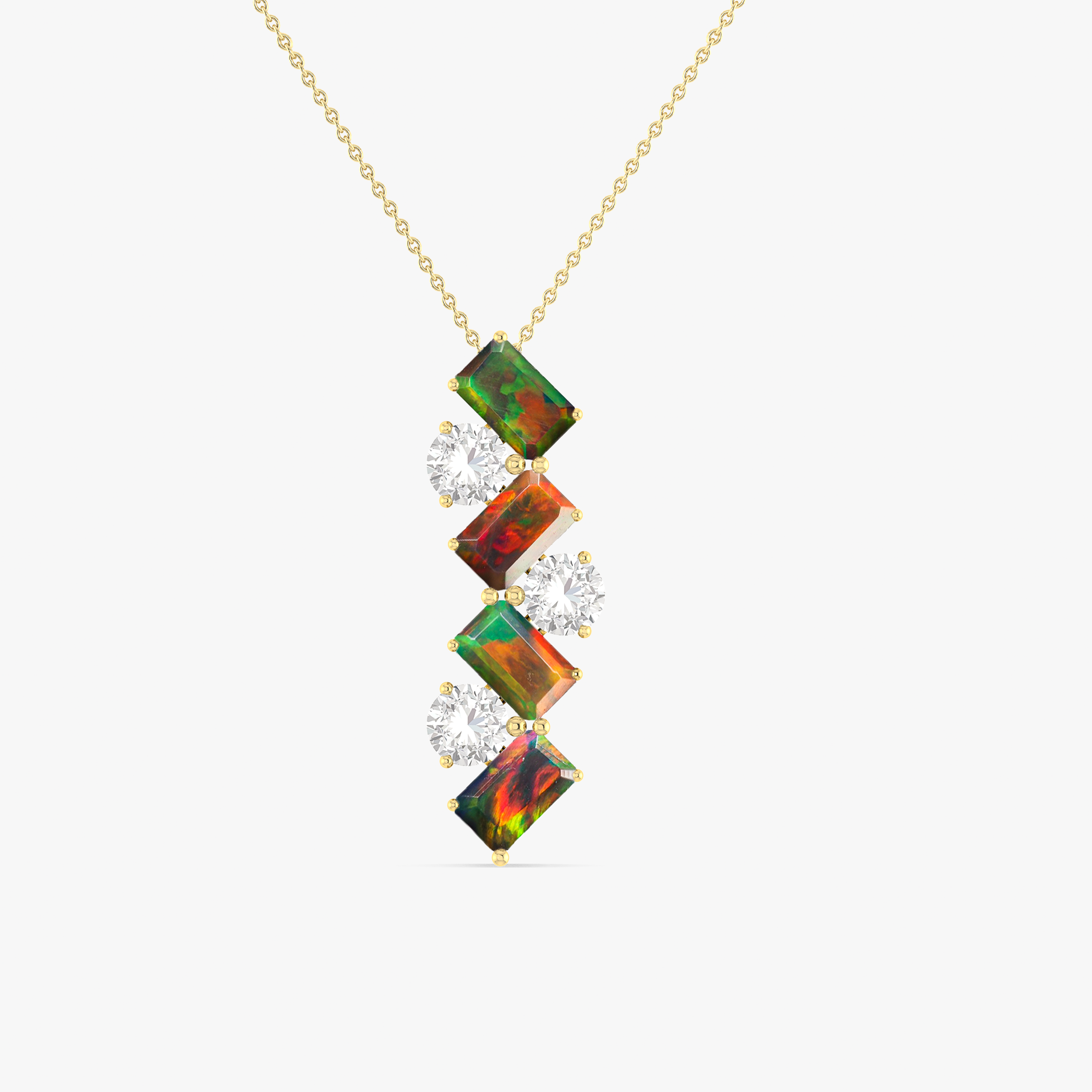 Black Opal Gemstone Necklace