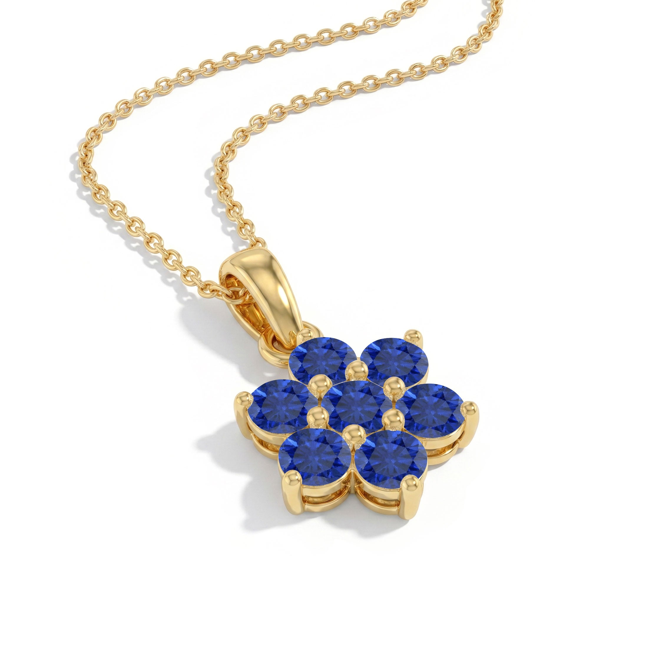 925 Sterling Silver Sapphire pendant necklace with 16 inch chain and extender.