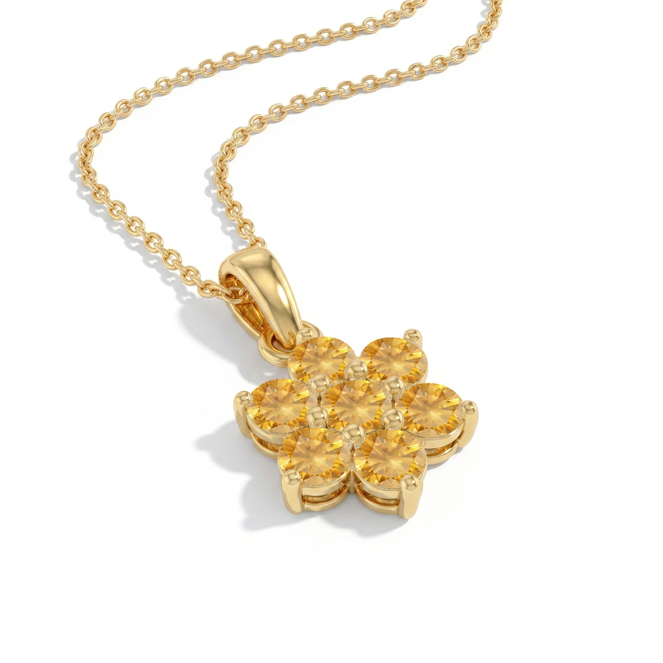 Sterling silver citrine necklace with adjustable extender chain