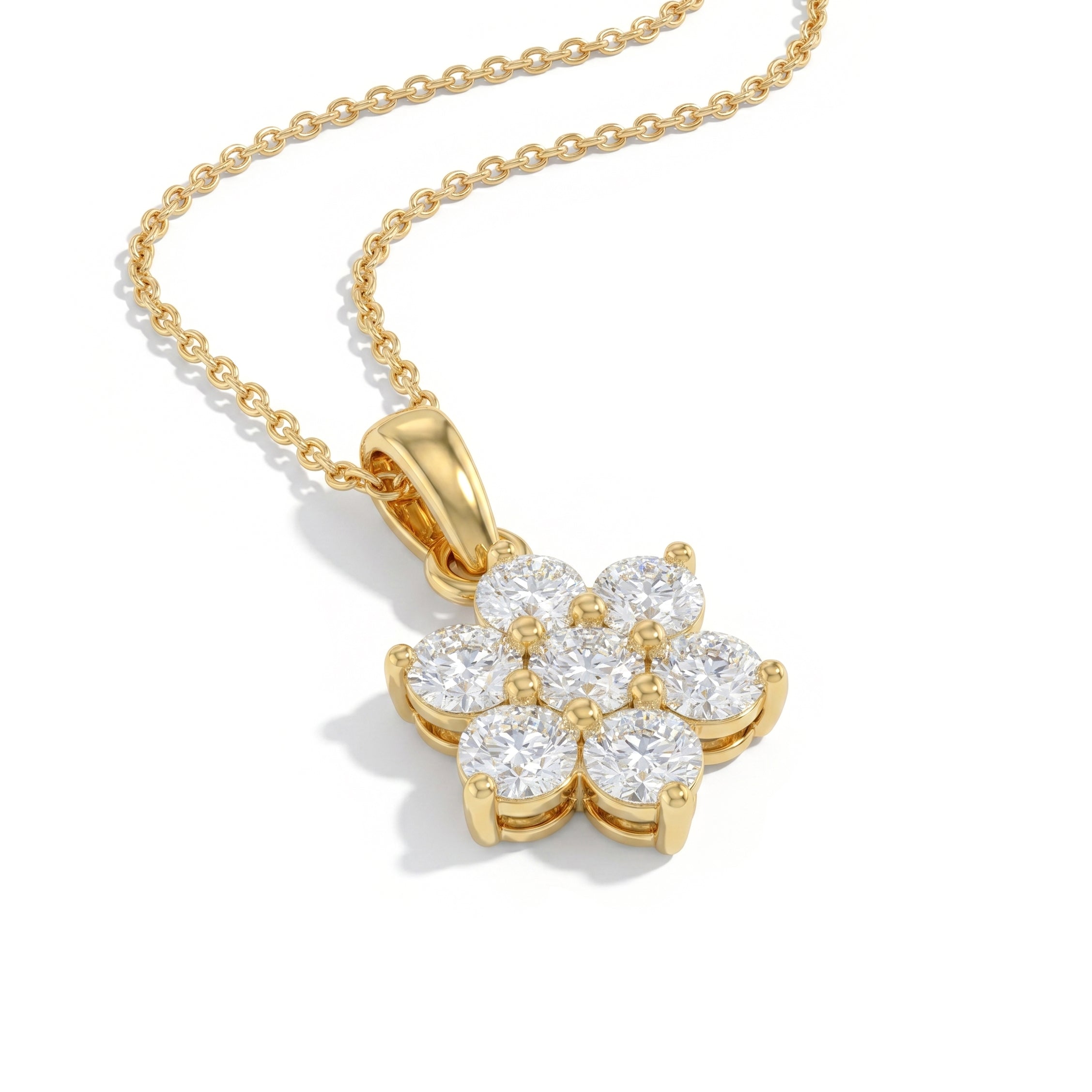 Luxury moissanite flower pendant necklace gift for women with timeless elegance"