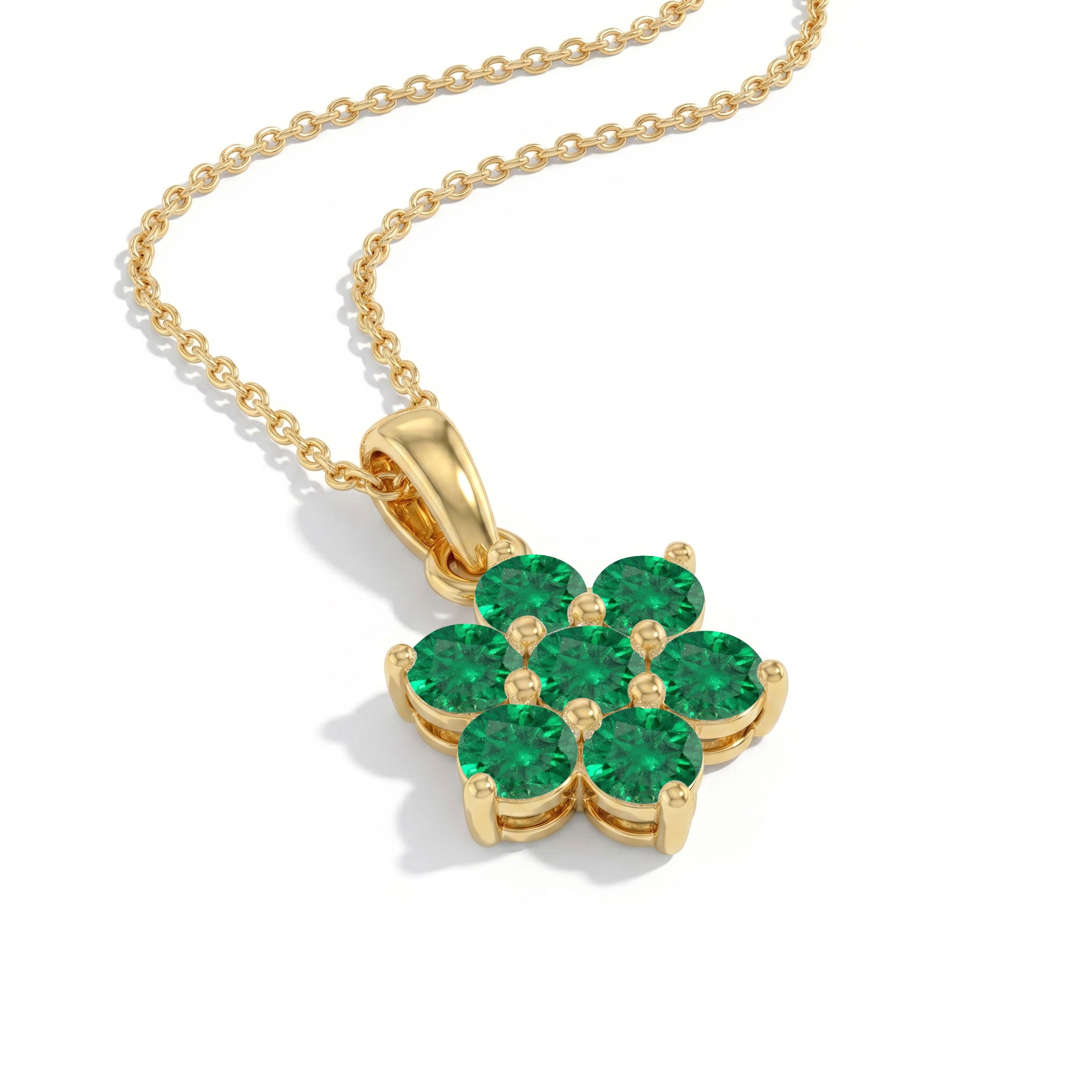 Elegant floral emerald pendant necklace for special occasions