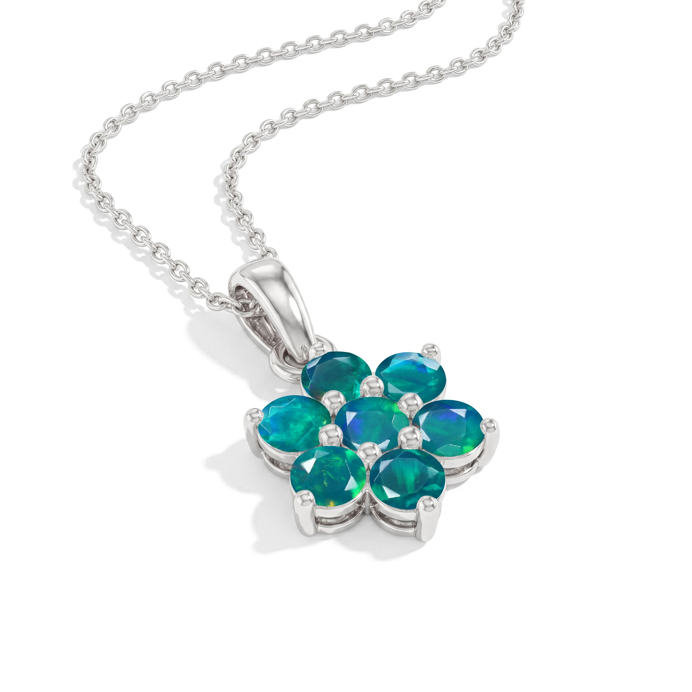 Handmade green opal flower pendant jewelry gift idea