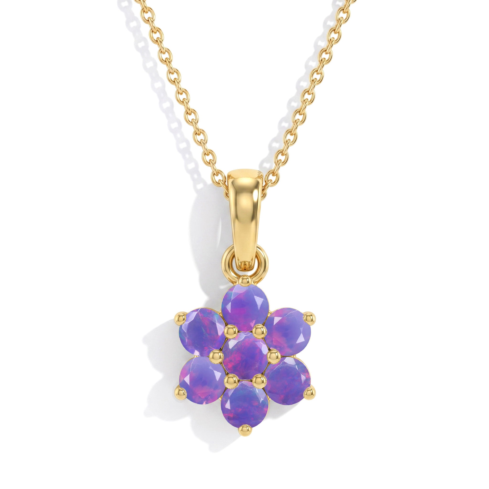 Handmade lavender opal flower pendant jewelry gift idea